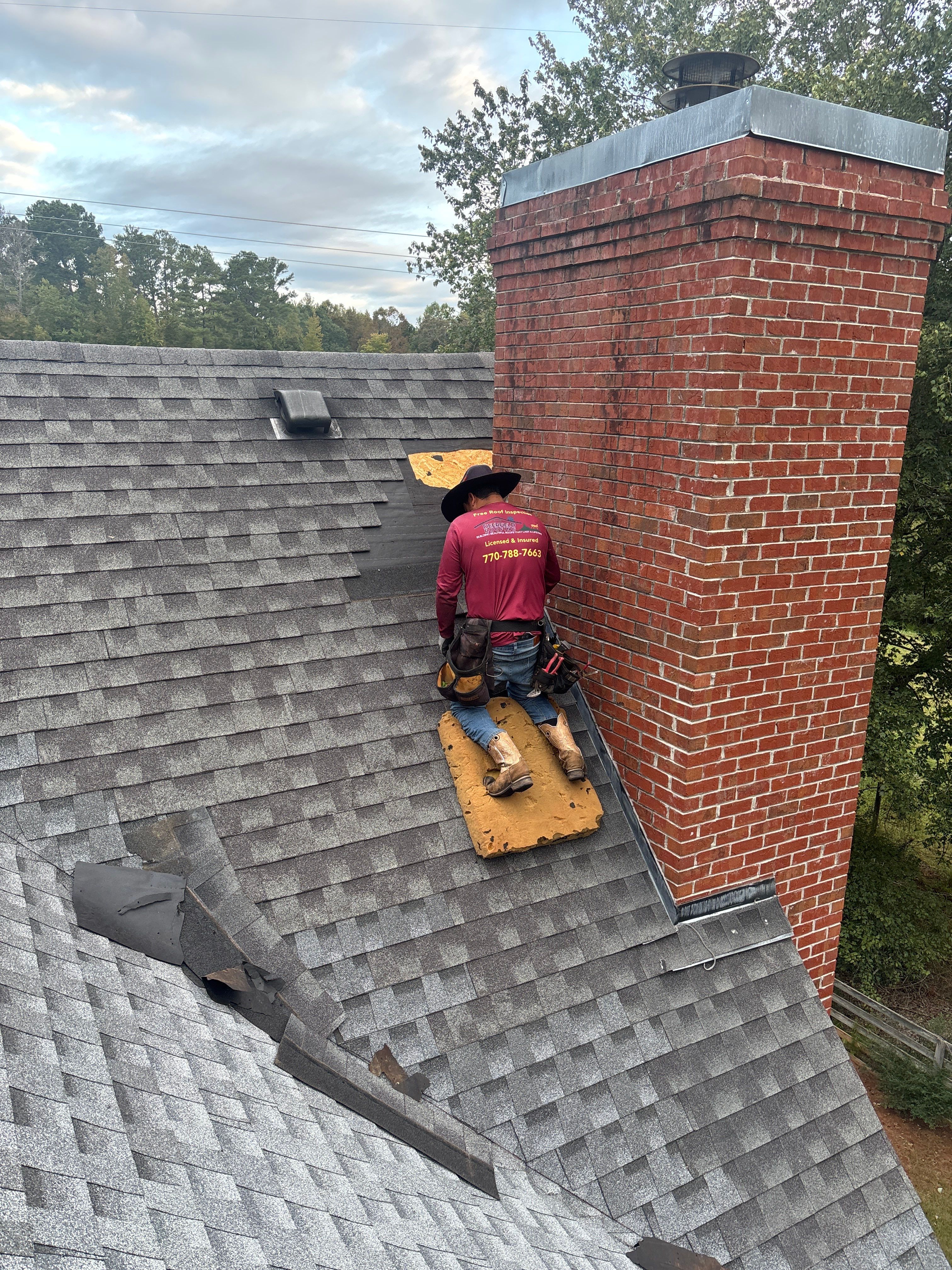 Chimney Roof repair by Deerfield Roofing LLC