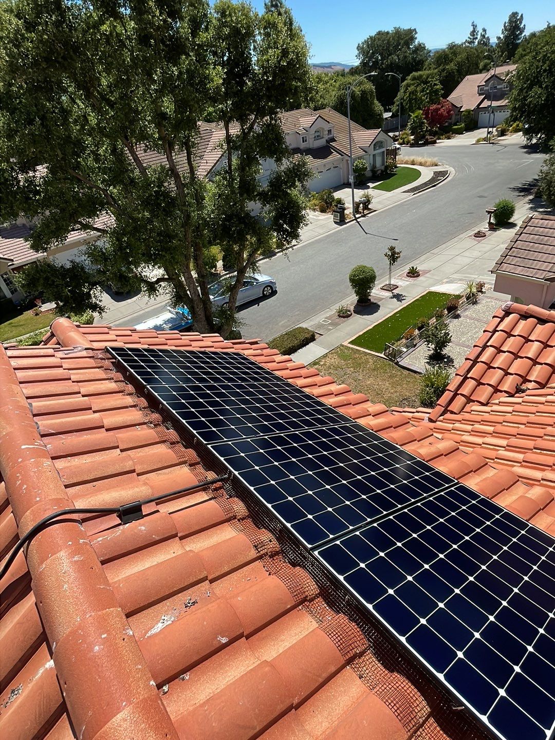 Solar Panel Bird Proofing using Critter Guard Mesh by All One Solar Shine