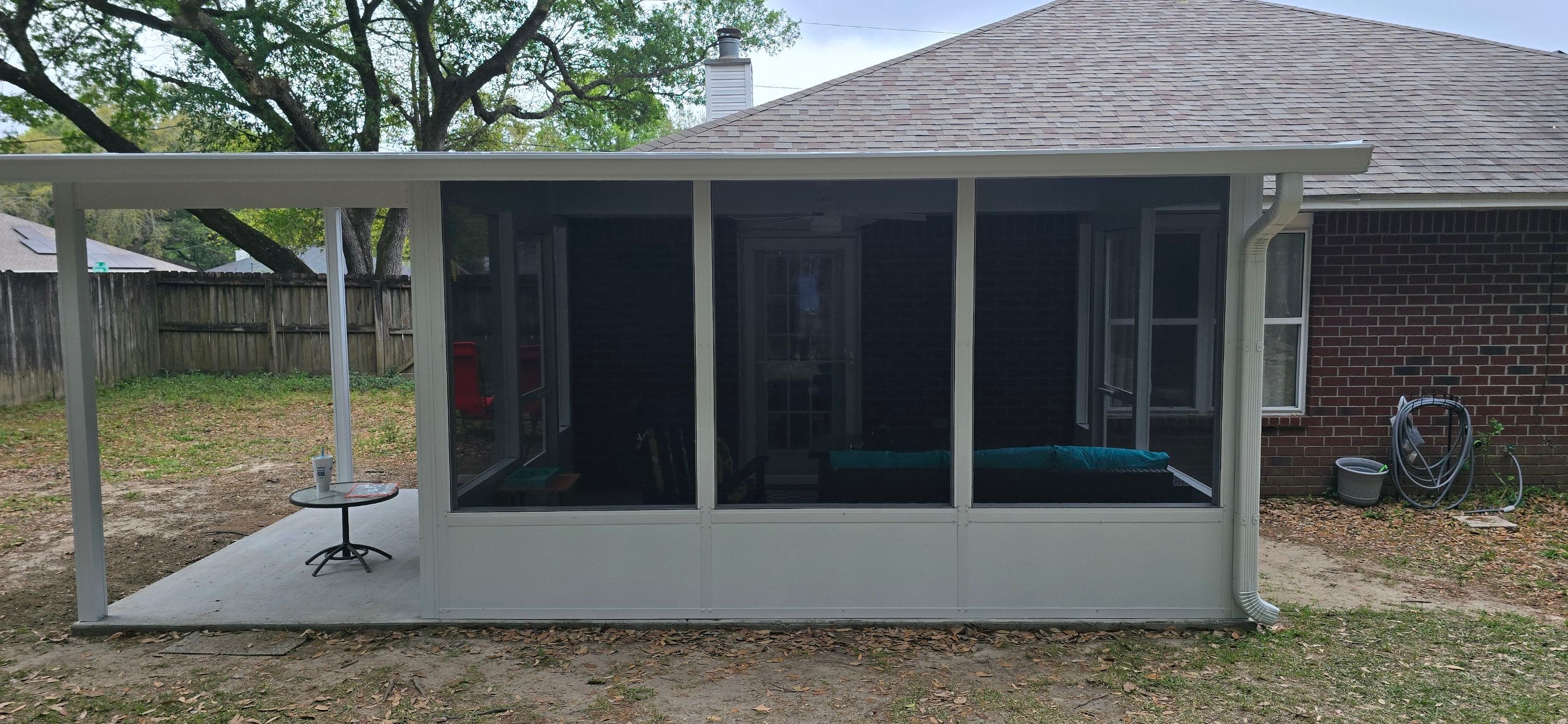 Screen Room w/Adjacent Patio Cover by Titan Sunrooms
