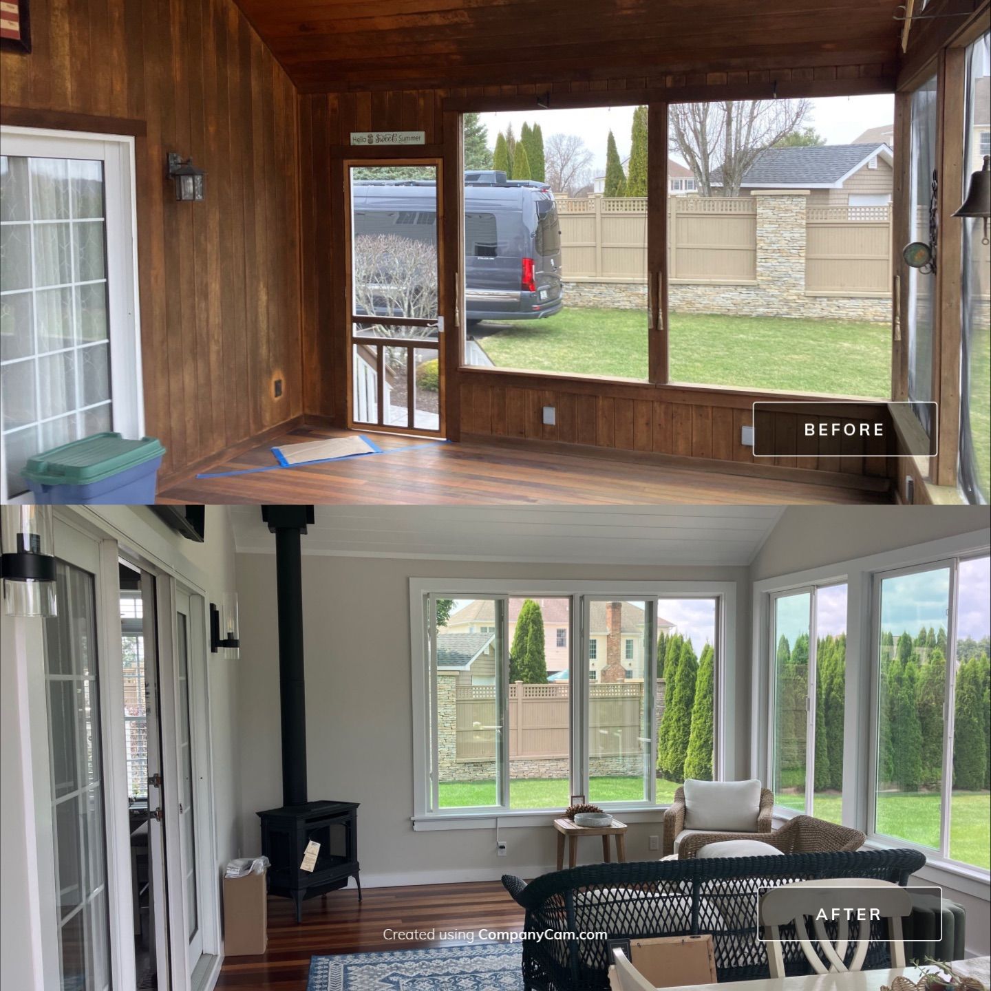 Beautiful porch remodel upgrade. by DiGiorgi Roofing and Siding Inc