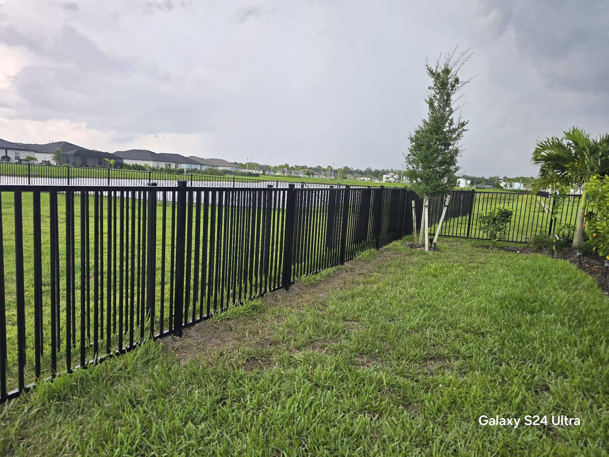 Black Aluminum Picket Fence Installation in North Fort Myers by True Fence LLC