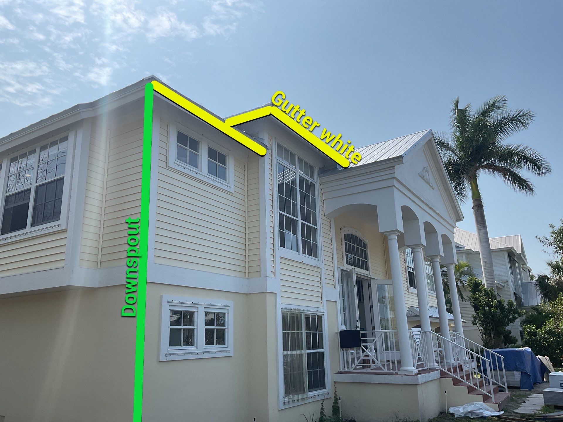 White 6-Inch Seamless Gutters in Sanibel FL by Gutter Professors