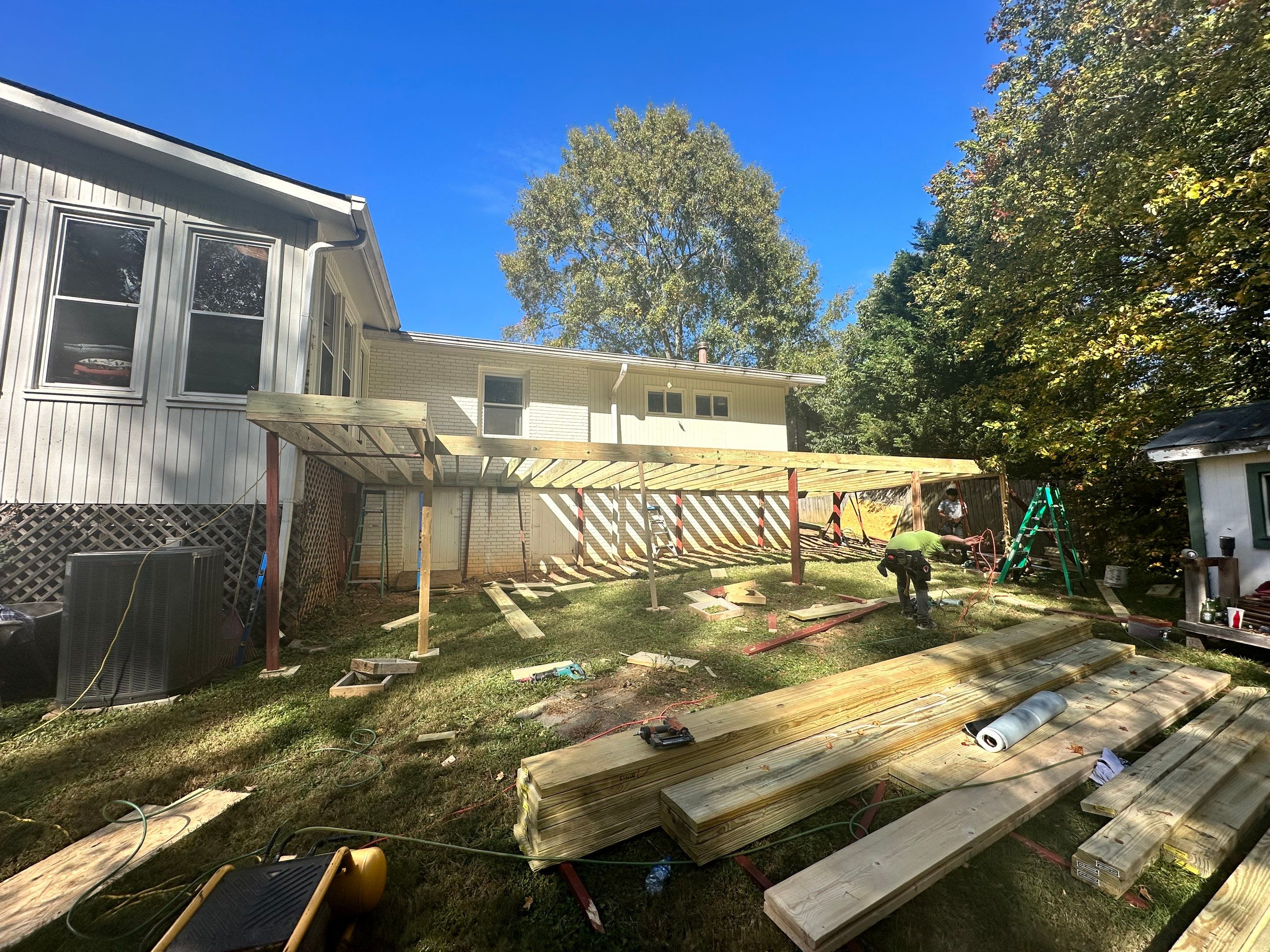 Elevated Composite Deck Rebuild With Metal Balusters in Marietta by Swift Home Renovations