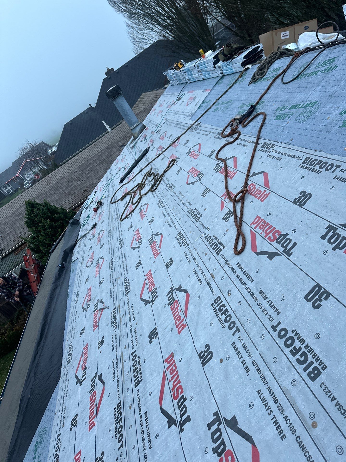 Residential Roofing Installation using IKO Dynasty (Color: Frostone Grey) by Orezona Building & Roofing Company, Inc.