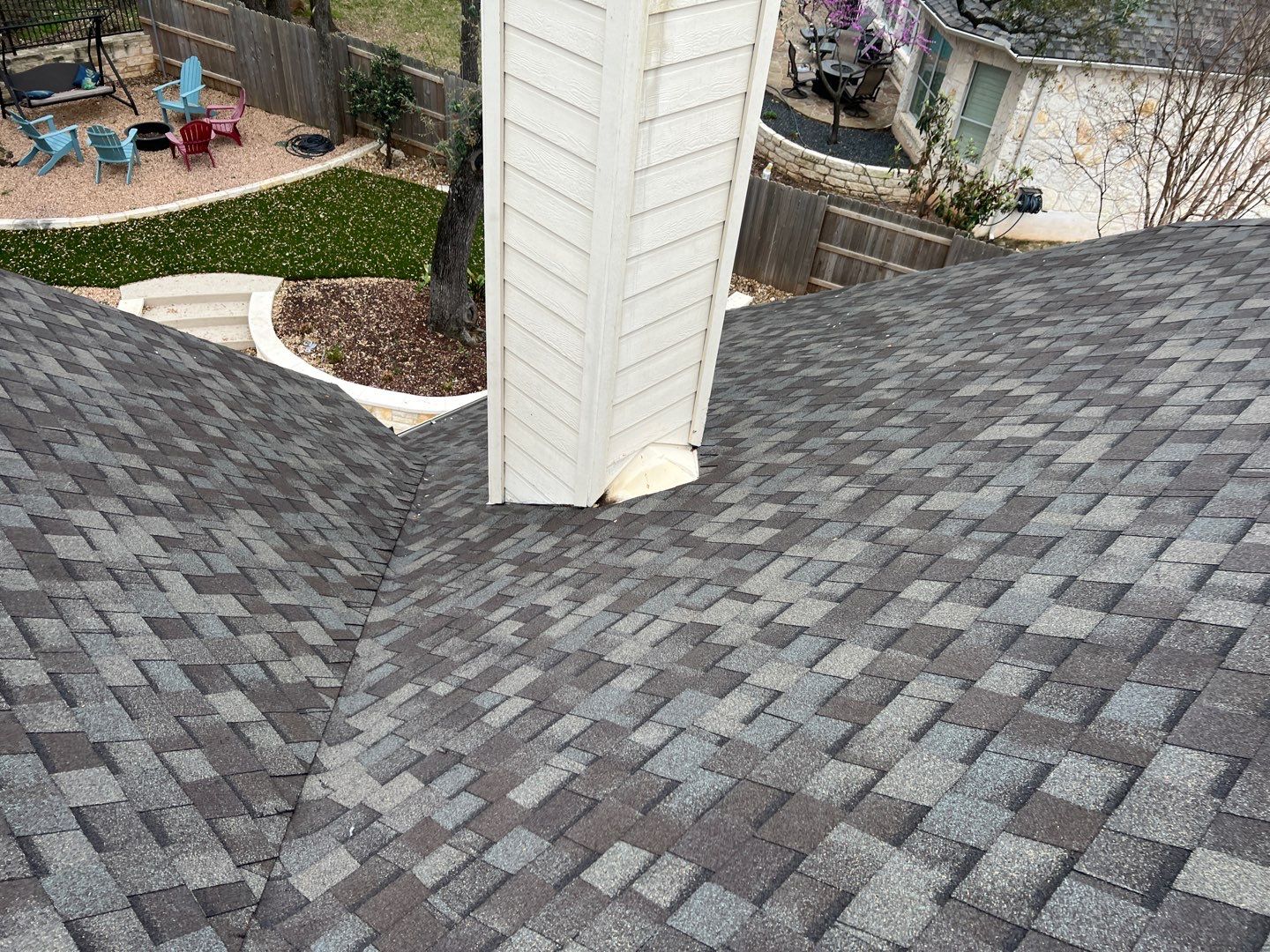 Roof replaced due to age by Oakwood Roofing and Construction, LLC