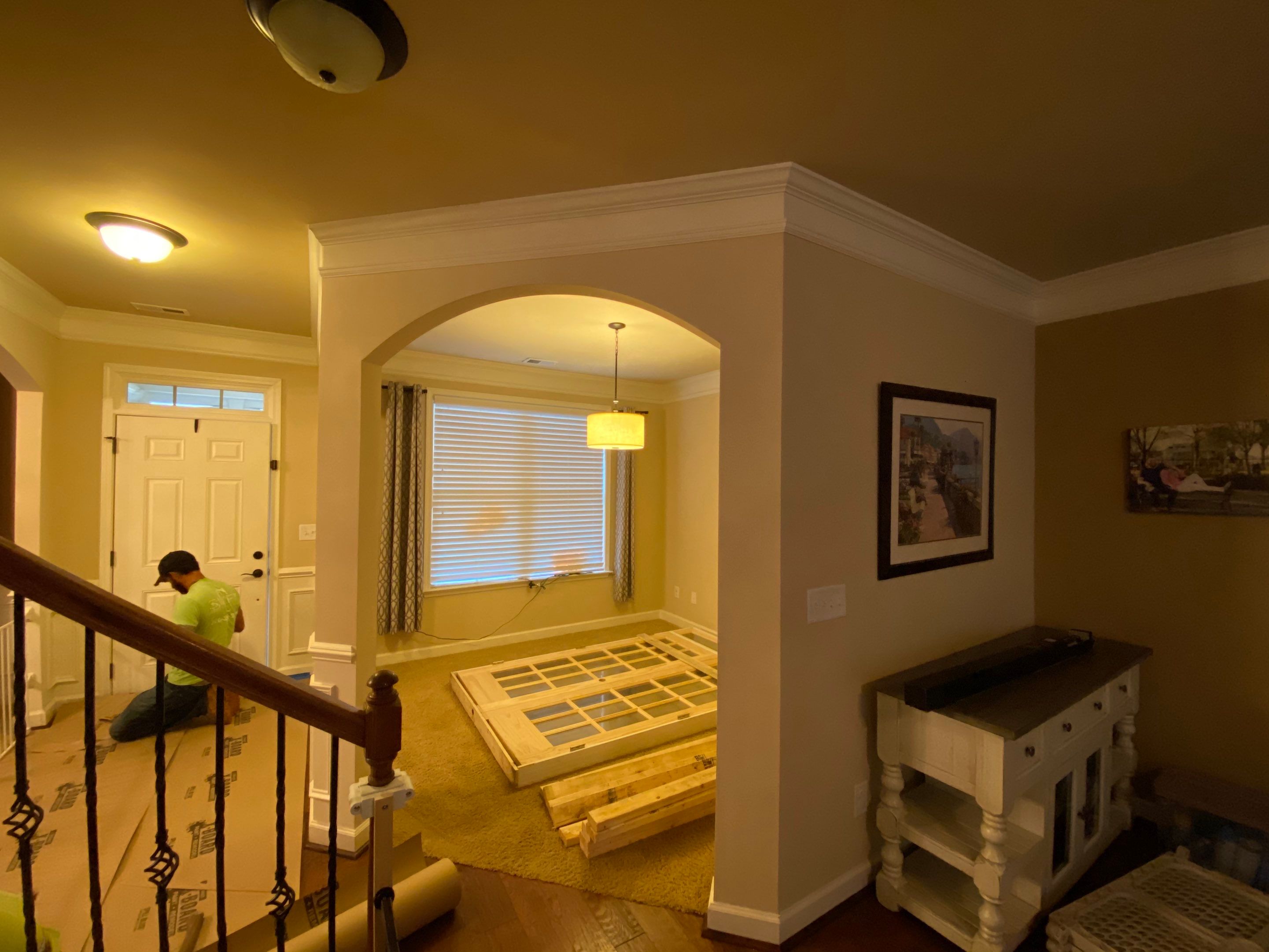 Interior French Door Installation and Transom Addition in Acworth by Swift Home Renovations