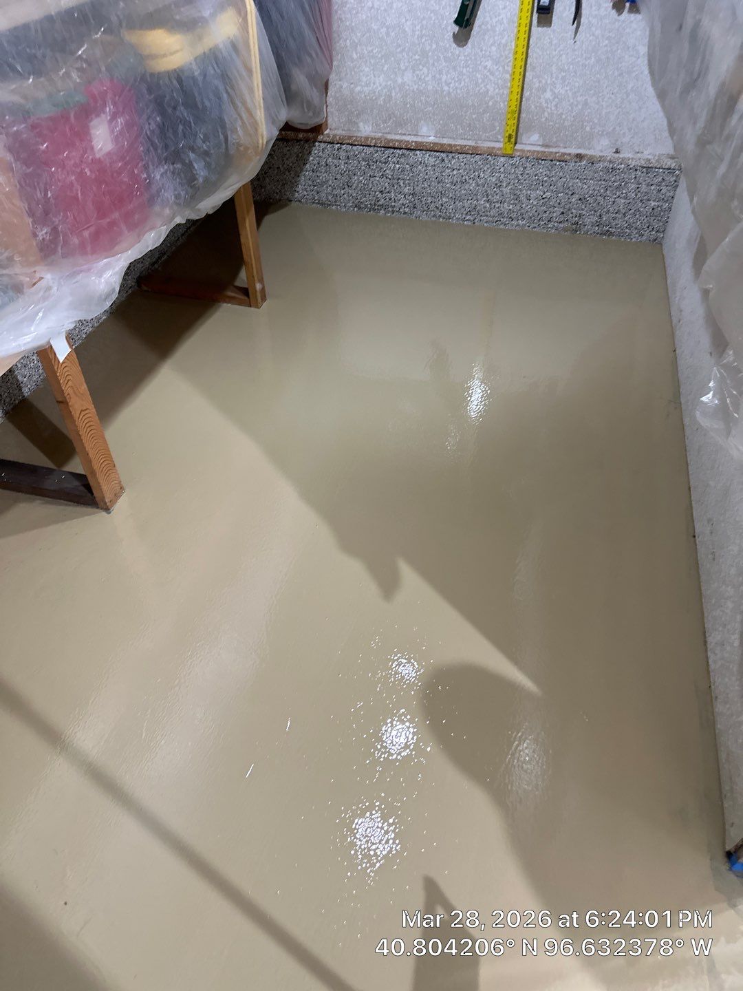Two-Stall Epoxy Garage Floor Coating and Repair in Lincoln by Goat Coatings
