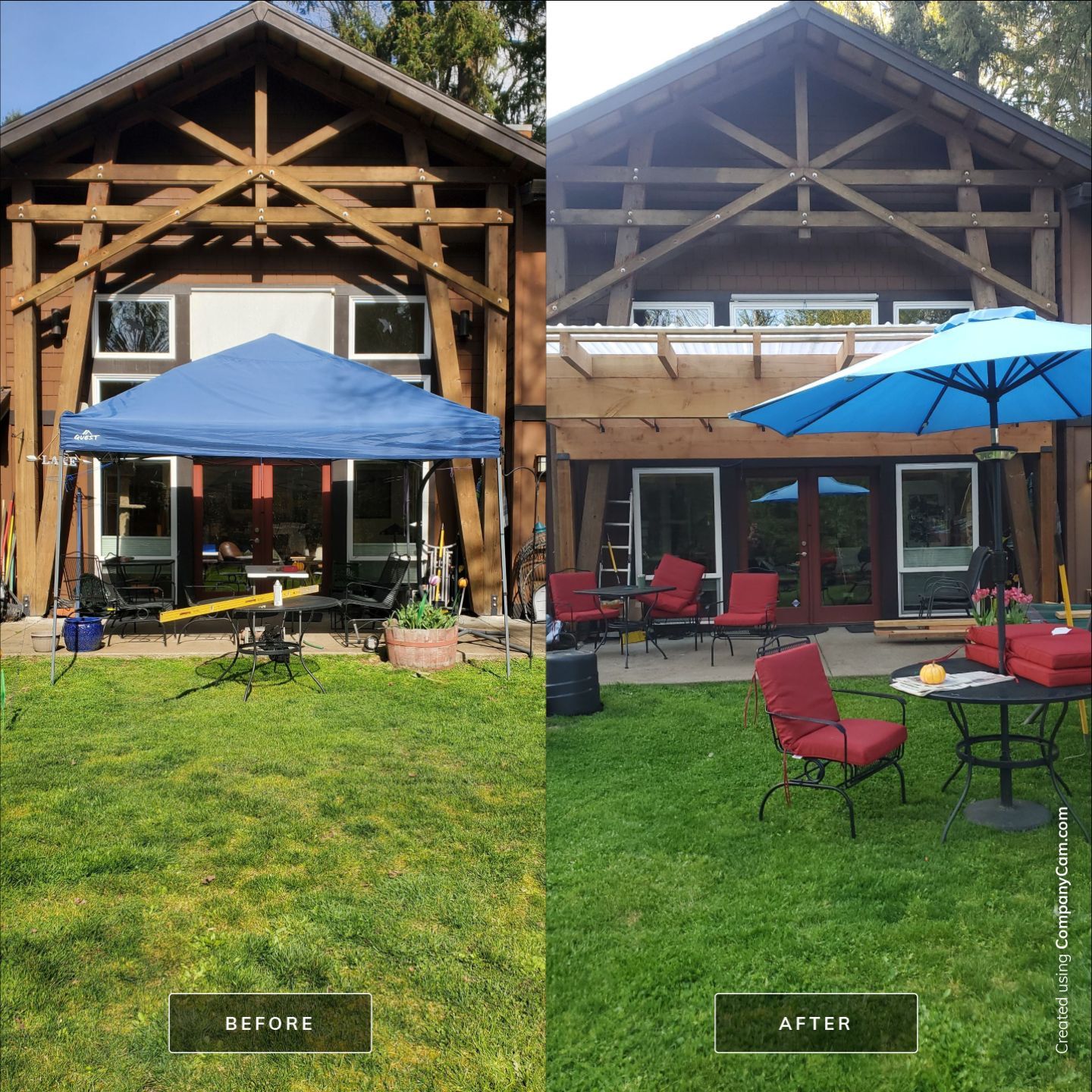 Hand-Milled Rough Sawn 20' X 15' Patio using Rough Sawn Lumber by Construction Now LLC