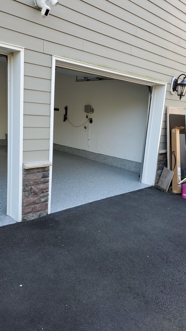 Garage Floor using Penntek Slatestone by Spectrum Painting, LLC