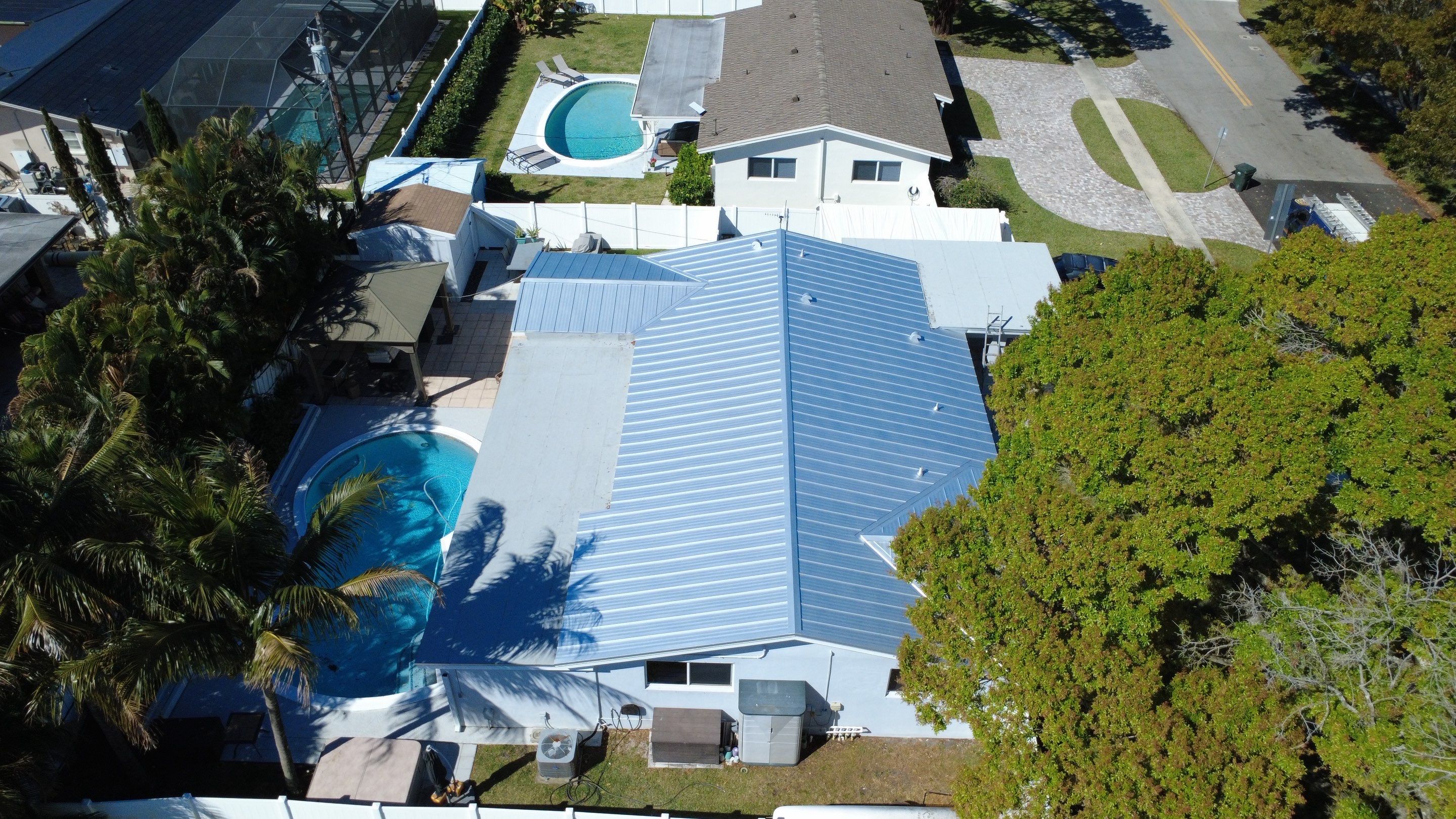 Residential Roofing Installation using 1" Nail strip metal roof by BLUES BROTHERS ROOFING