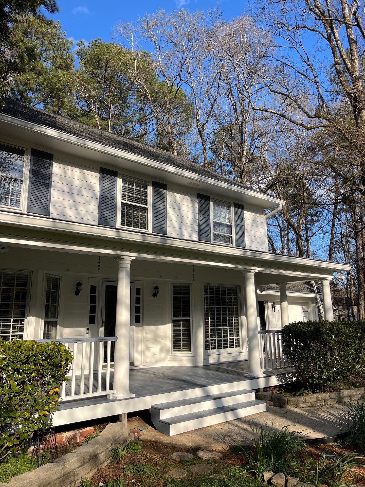 Marietta James Hardie Siding Installation, Rotted Wood Replacement, Exterior Painting, and Deck Stain using Sherwin Williams SuperDeck SOLID Stain by Nelson Exteriors