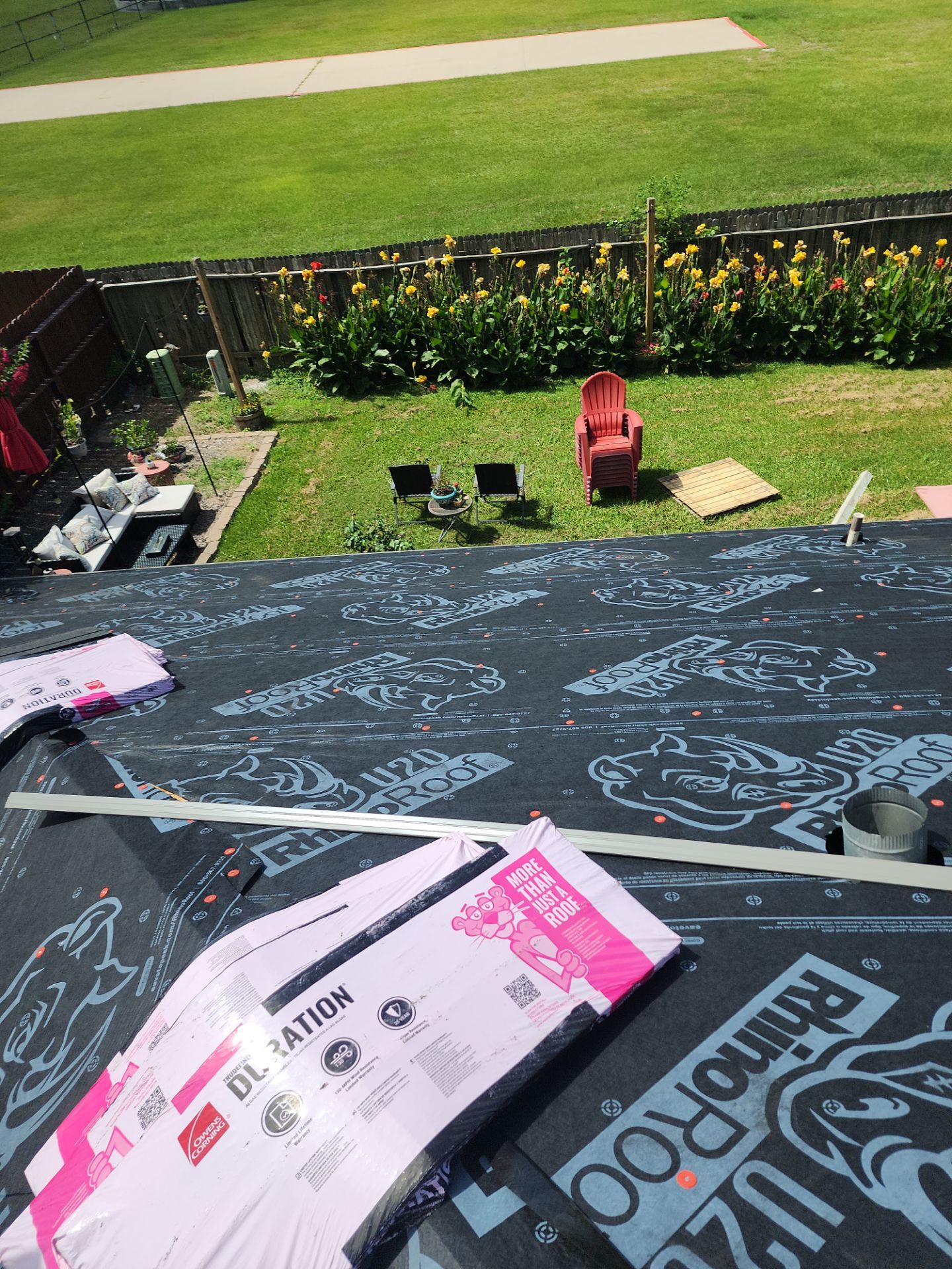 Residential Roof Installation using Owen's Corning Duration (Lifetime) Shingles by Roof Repair Company