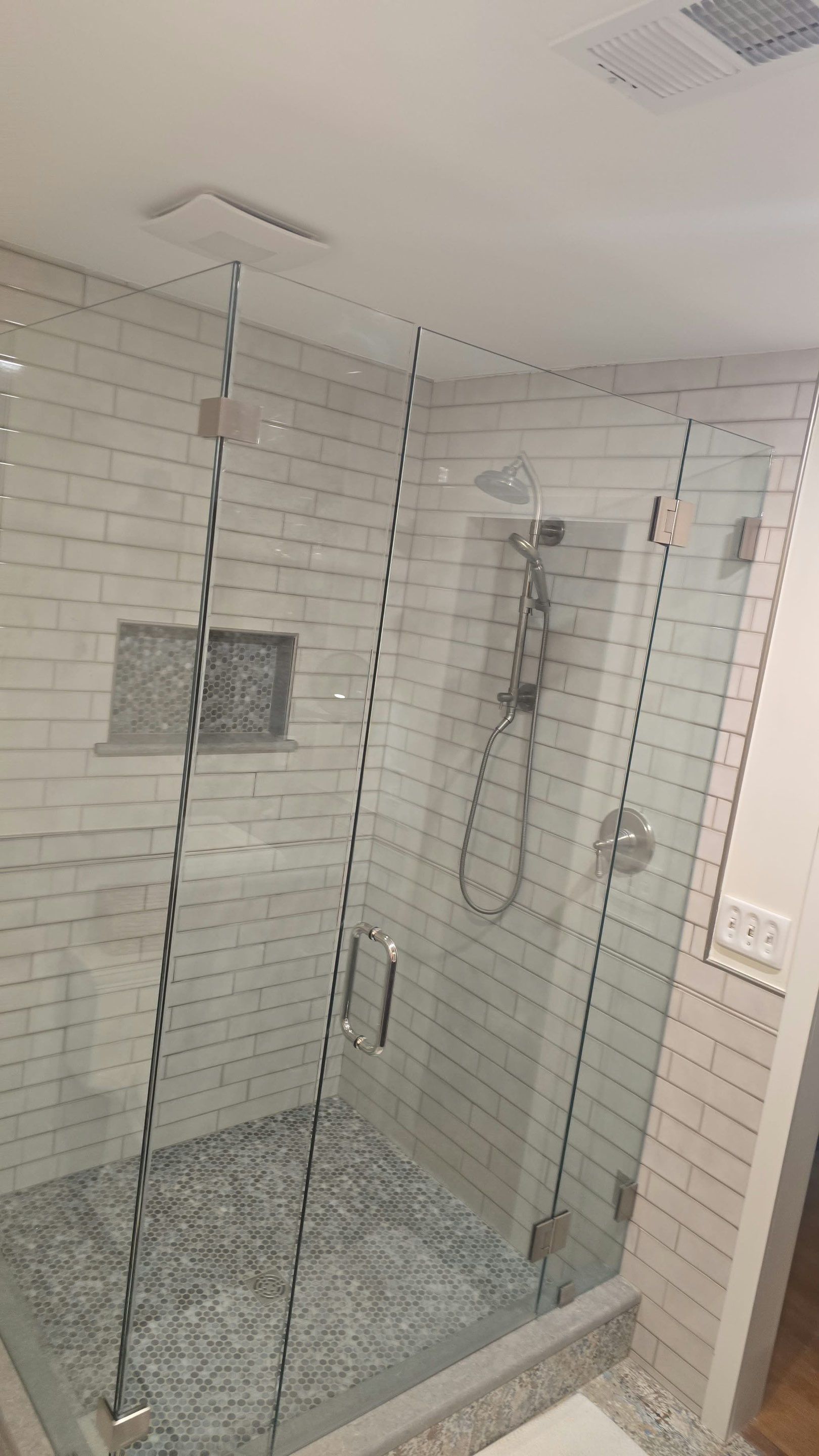 Roswell Bathroom Remodeling Featuring Custom Subway Tile Walk-In Shower by Swift Home Renovations 