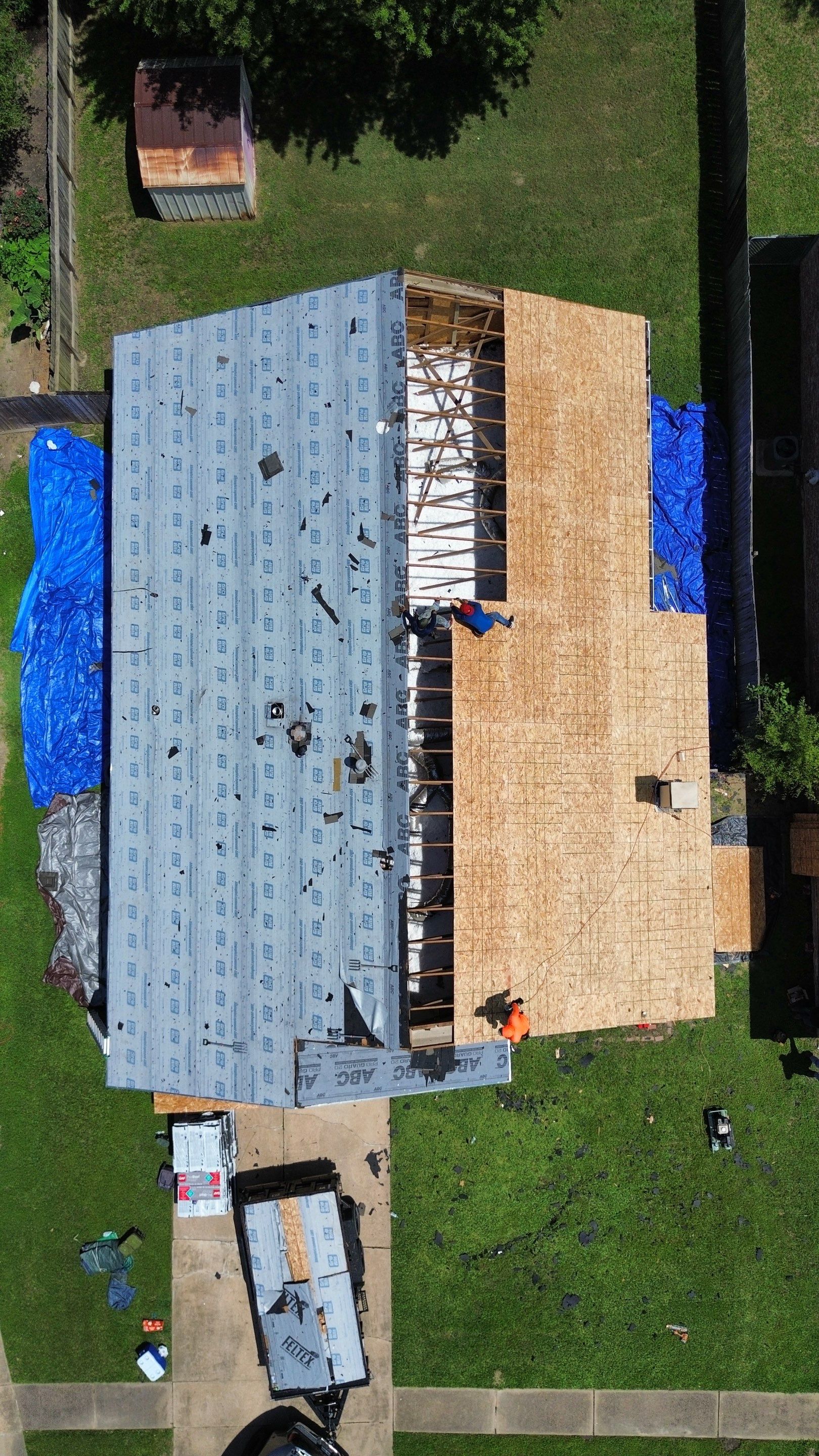 Roof remplacement with decking by CAP Roofing and Construction LLC