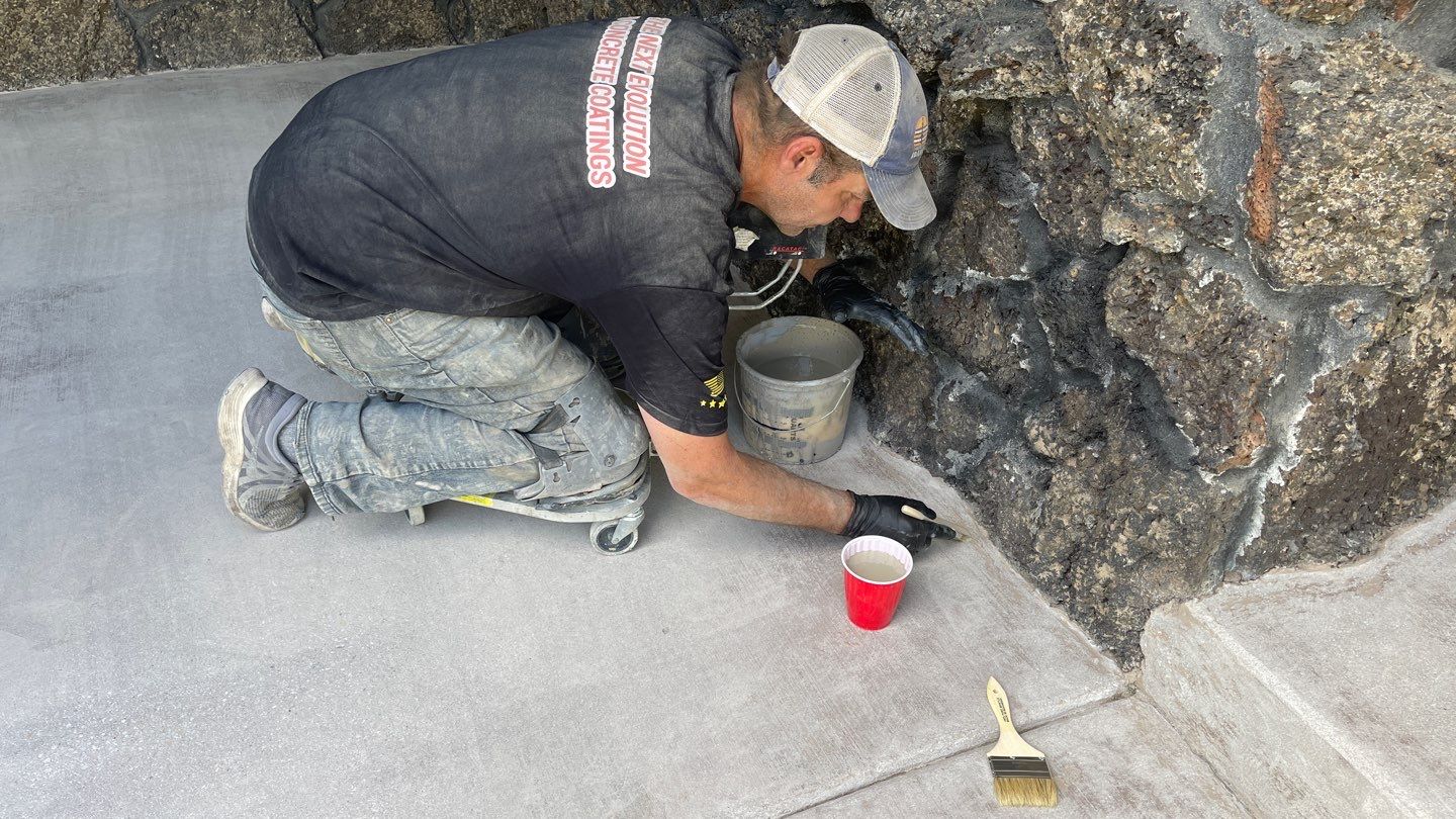 Patio Transformation using Rockford 1/8" Flake by Croc Coatings, LLC