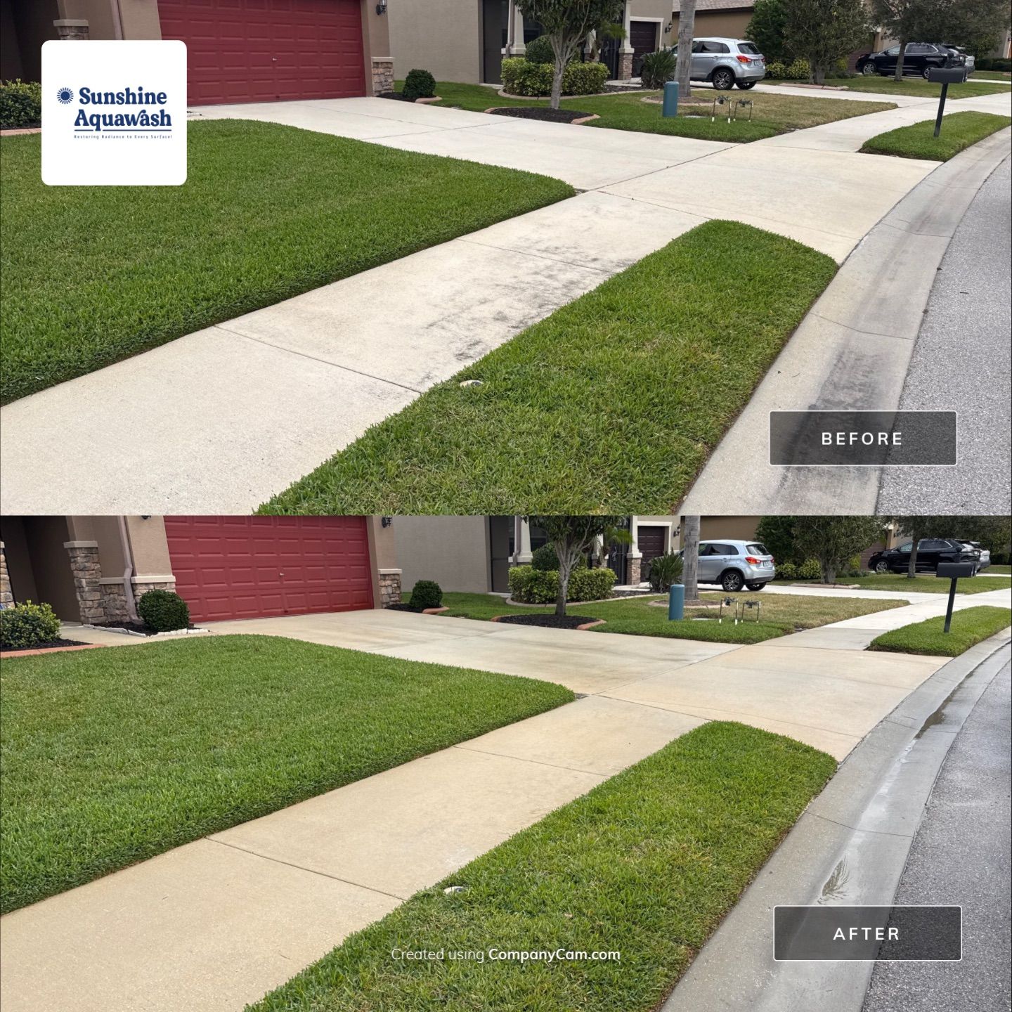 Transform Your Driveway & Curb Appeal with Sunshine AquaWash! | Expert Pressure Washing Services by Sunshine AquaWash