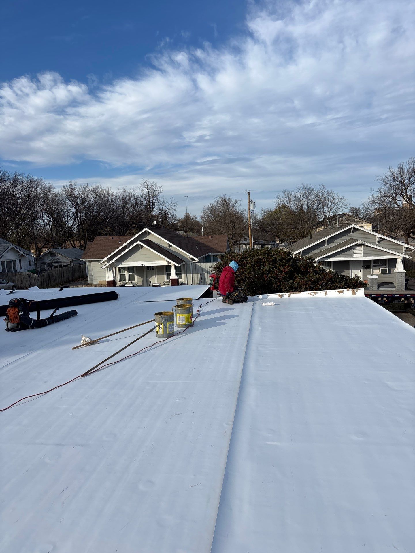 Commercial Roofing Installation using Mule-Hide by Frontline Roofing and Construction