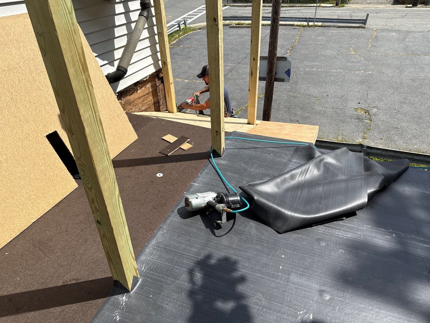 EPDM Flat Roof Installation with ISO Board on Existing Structure by Sensible Home Solutions