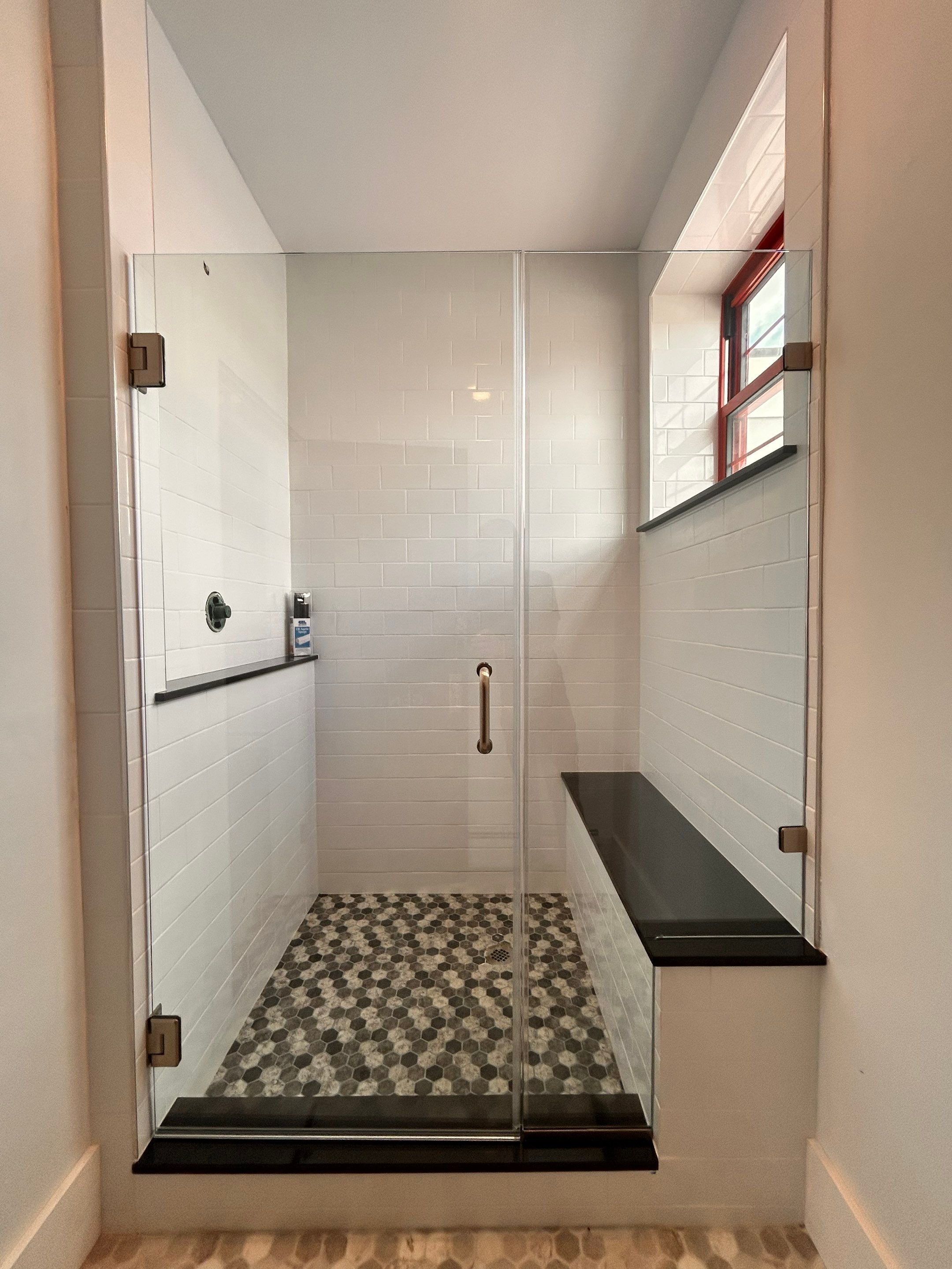 Bathroom Remodel using Tempered Shower Glass by Cheshire Glass Company
