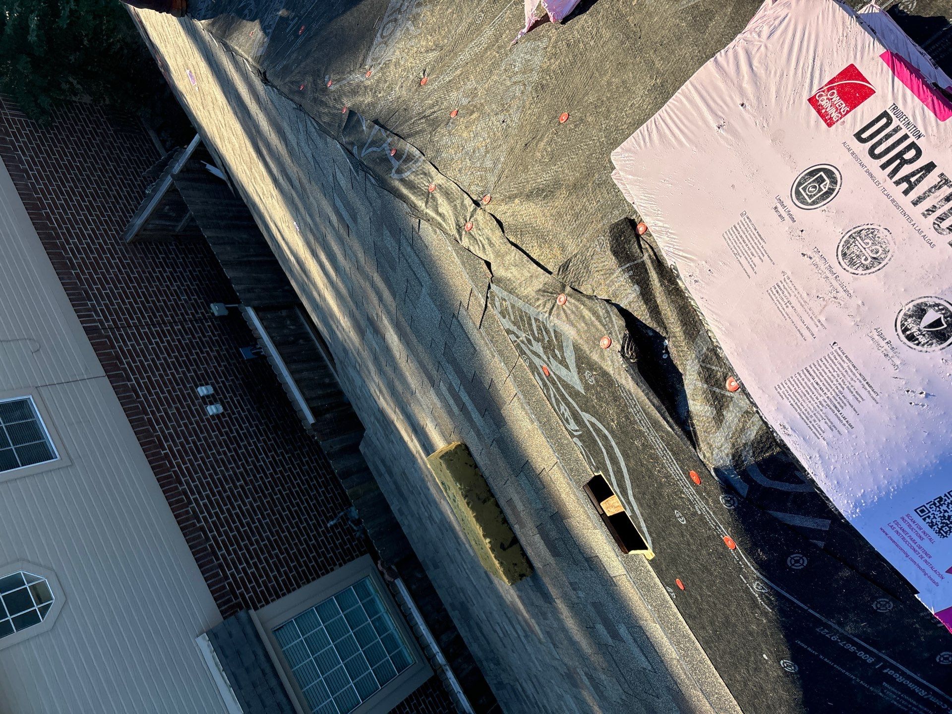 Residential Roofing Installation using Owen's Corning Duration (Lifetime) Shingles by Roof Repair Company