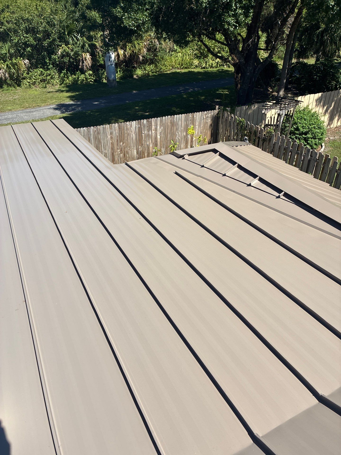 24ga 1.5" Mechanical Seam Buckskin  by Total Roofing System The Metal Roof Experts