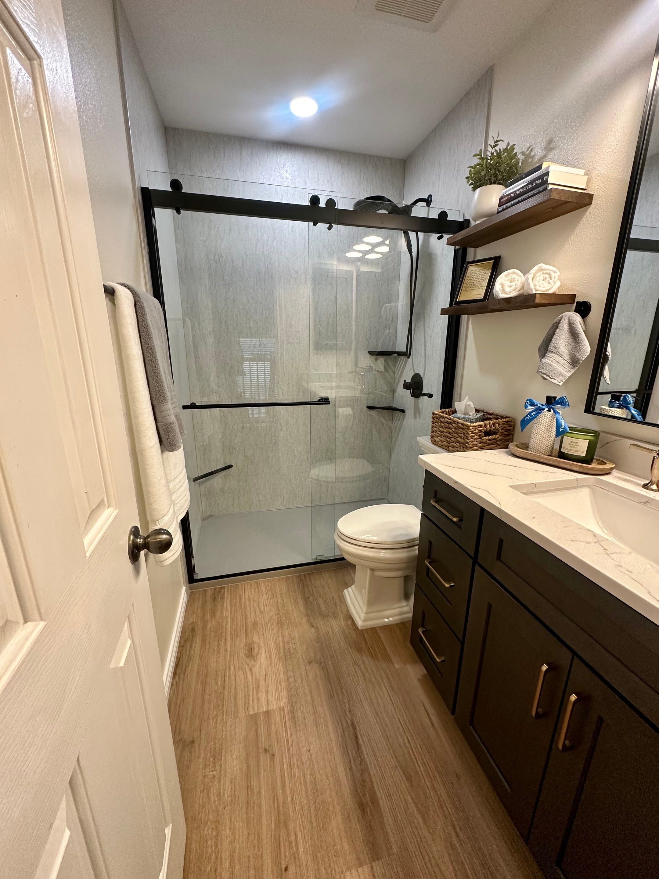 Thousand Oaks Tub-to-Shower Conversion Bathroom Remodel by Legacy Bath and Kitchen