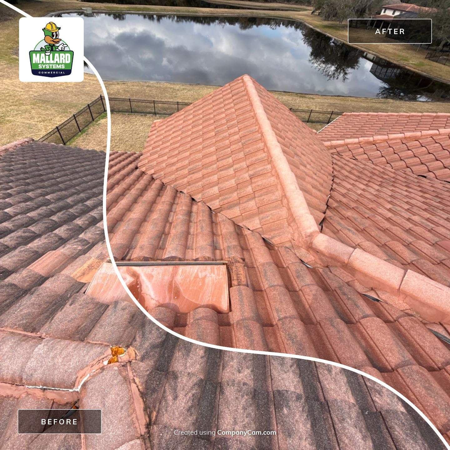Barrel Tile Roof Cleaning by Mallard Systems
