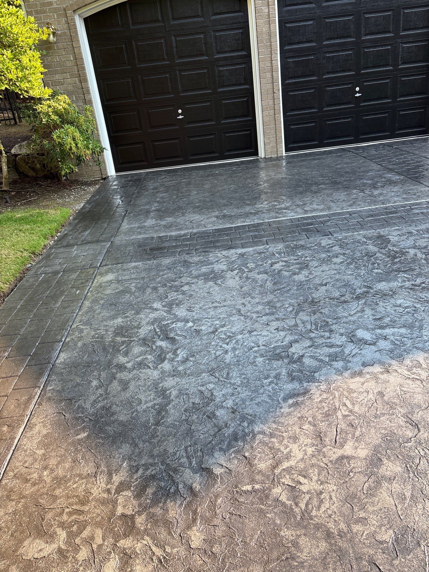 Multi-color Stamped & Sealed Concrete Driveway Renovation | Mukilteo by Jireh Asphalt & Concrete Inc