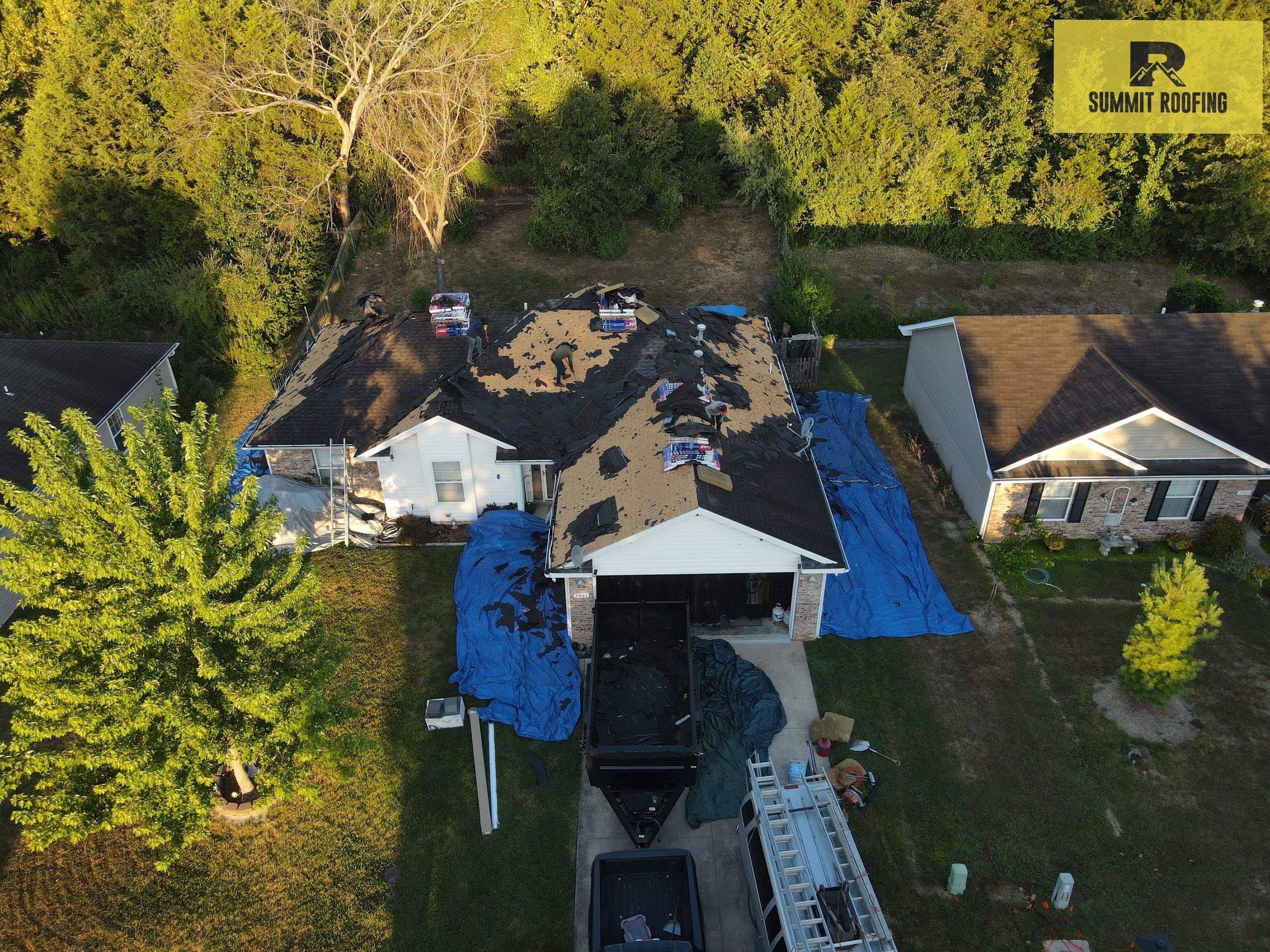 Architectural Shingle Roof Replacement and Decking Repair in Columbia by Summit Roofing