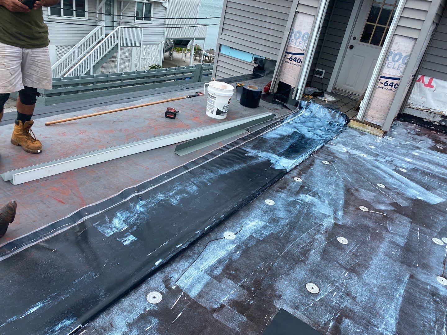 Deck Installation using trex over epdm roof by A Plus Exterior