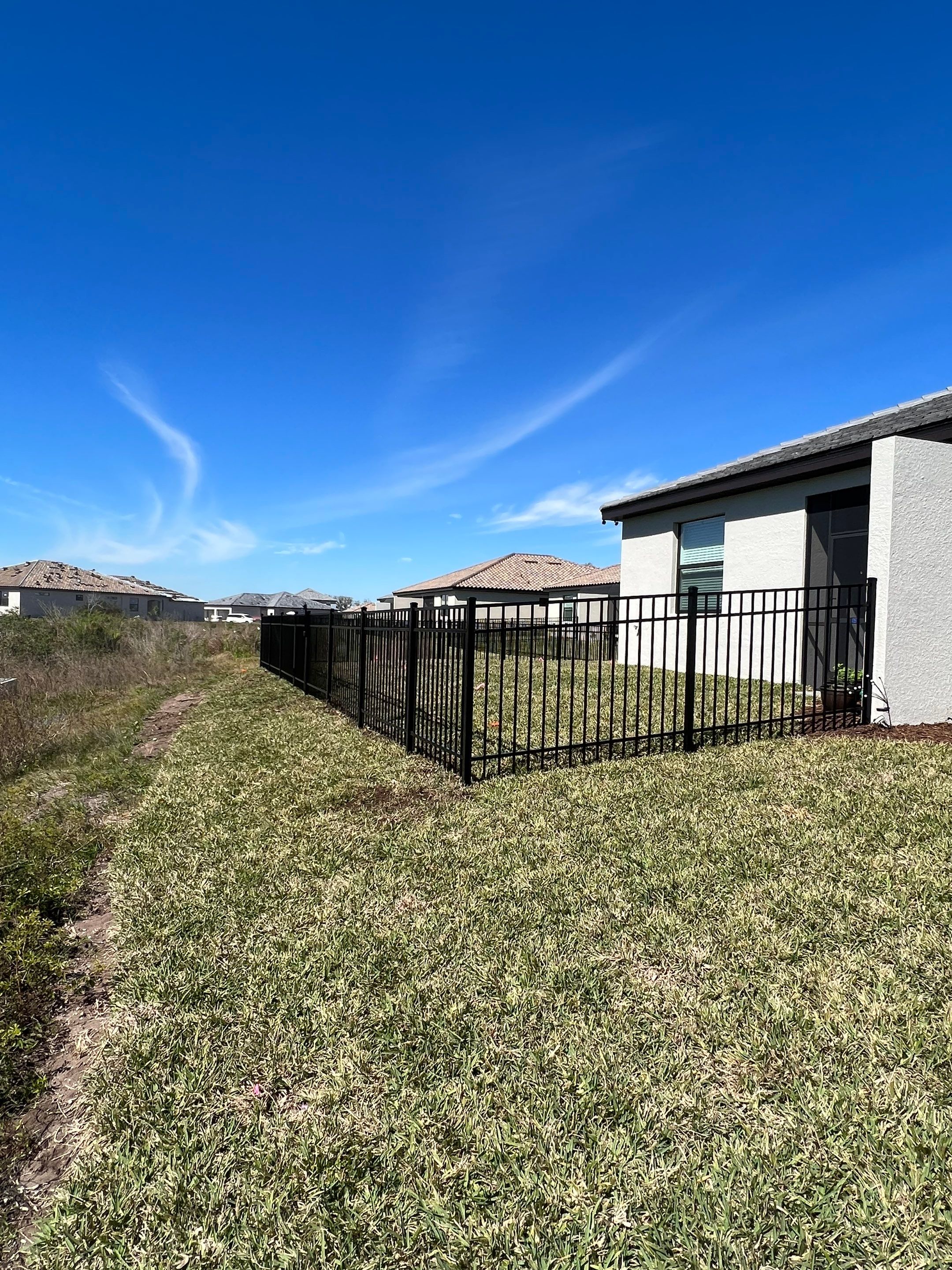 Aluminum Fence Installation using Black 3 Rail Aluminum Fence by Asap fence and gates, LLC