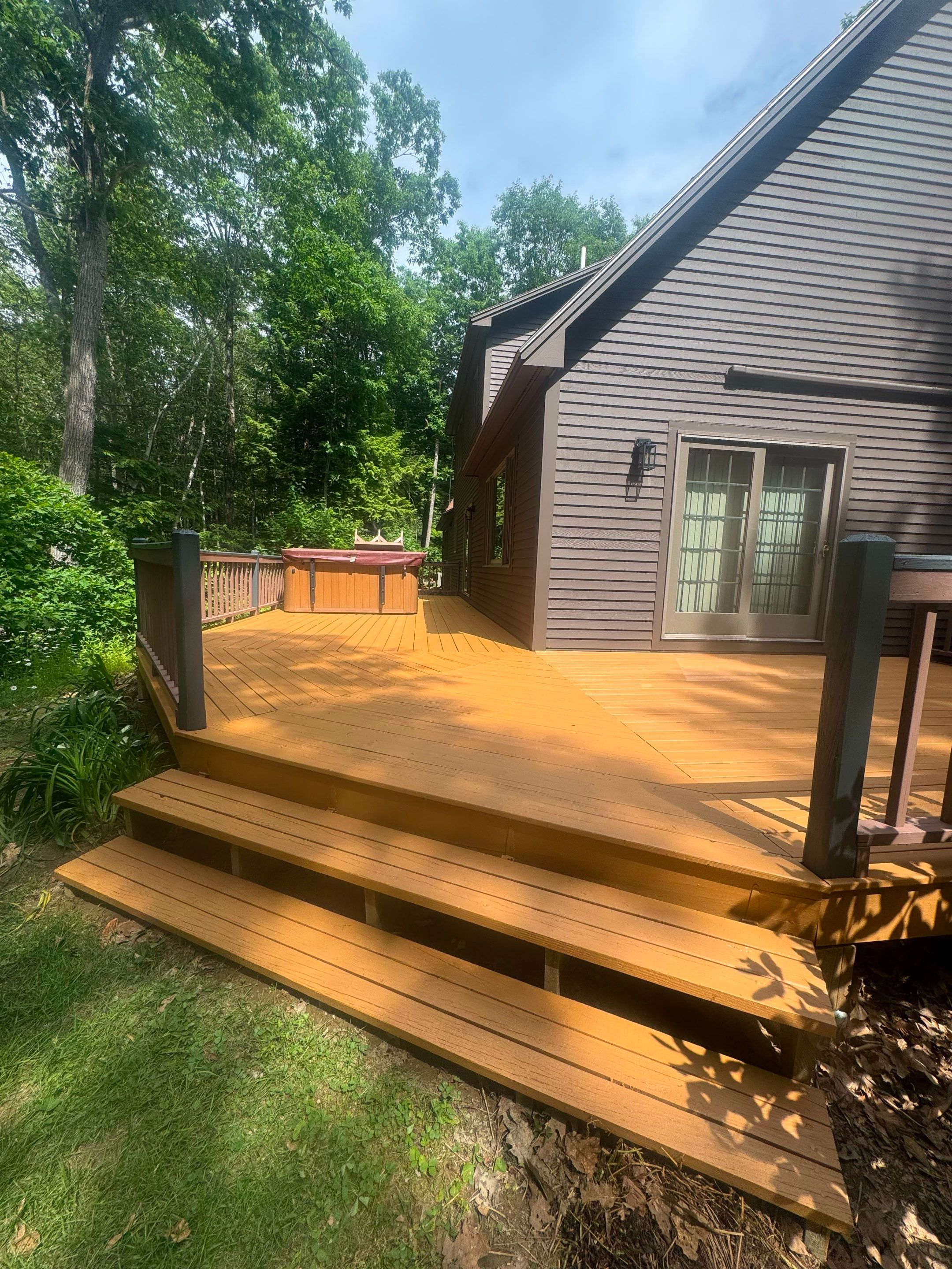 Exterior Siding Repairs and Multi-Level Deck Refinishing in Augusta by Picture Perfect Pro Painting