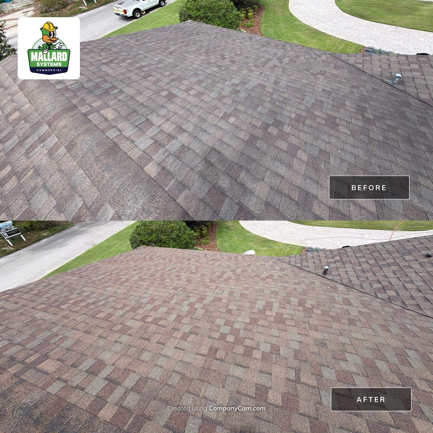 Shingle Roof Cleaning for Maitland Residence by Mallard Systems