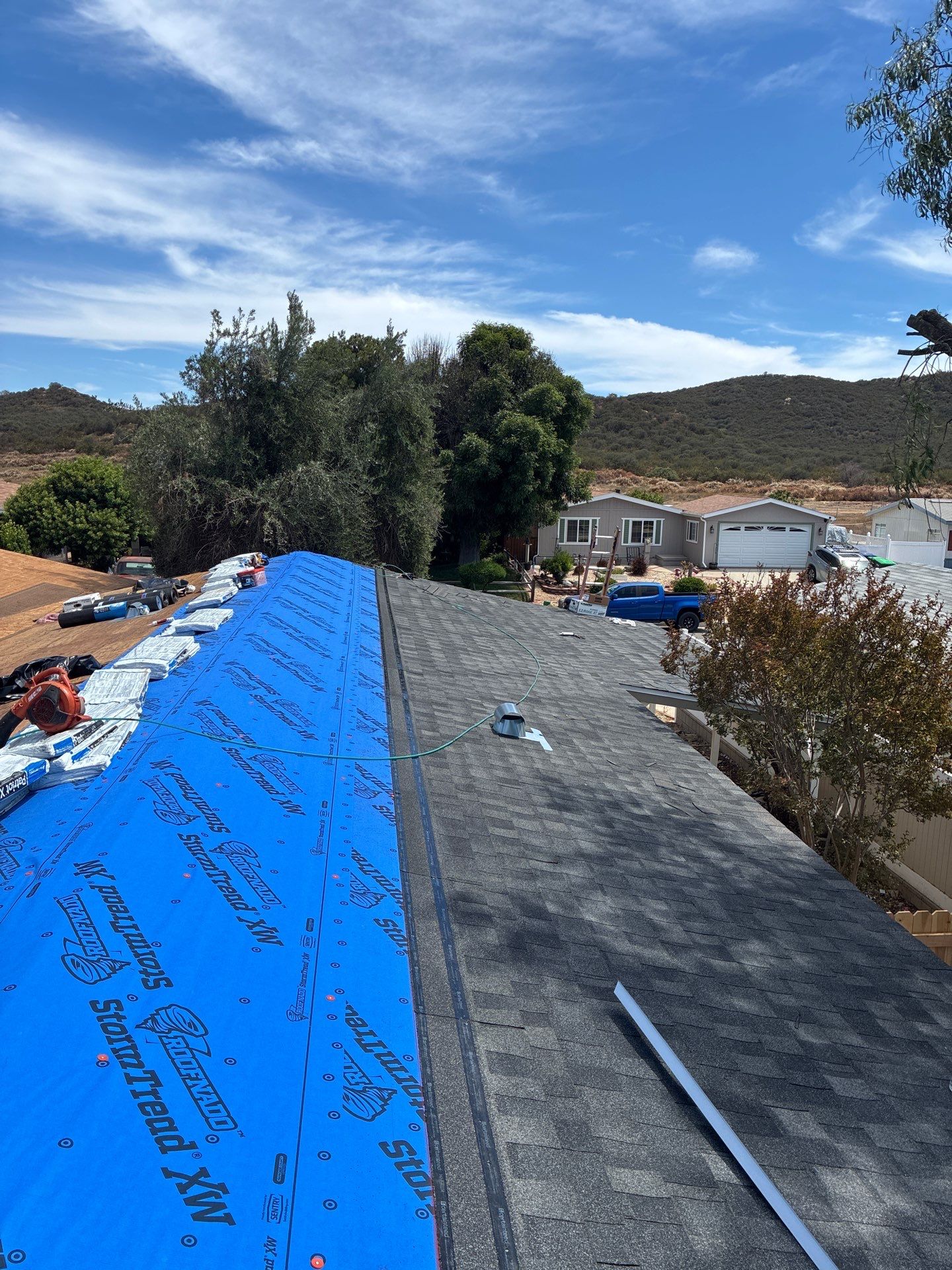 Residential Roof Replacement and Structural Decking Repairs in Wildomar by Reliable Roofing San Diego Inc.