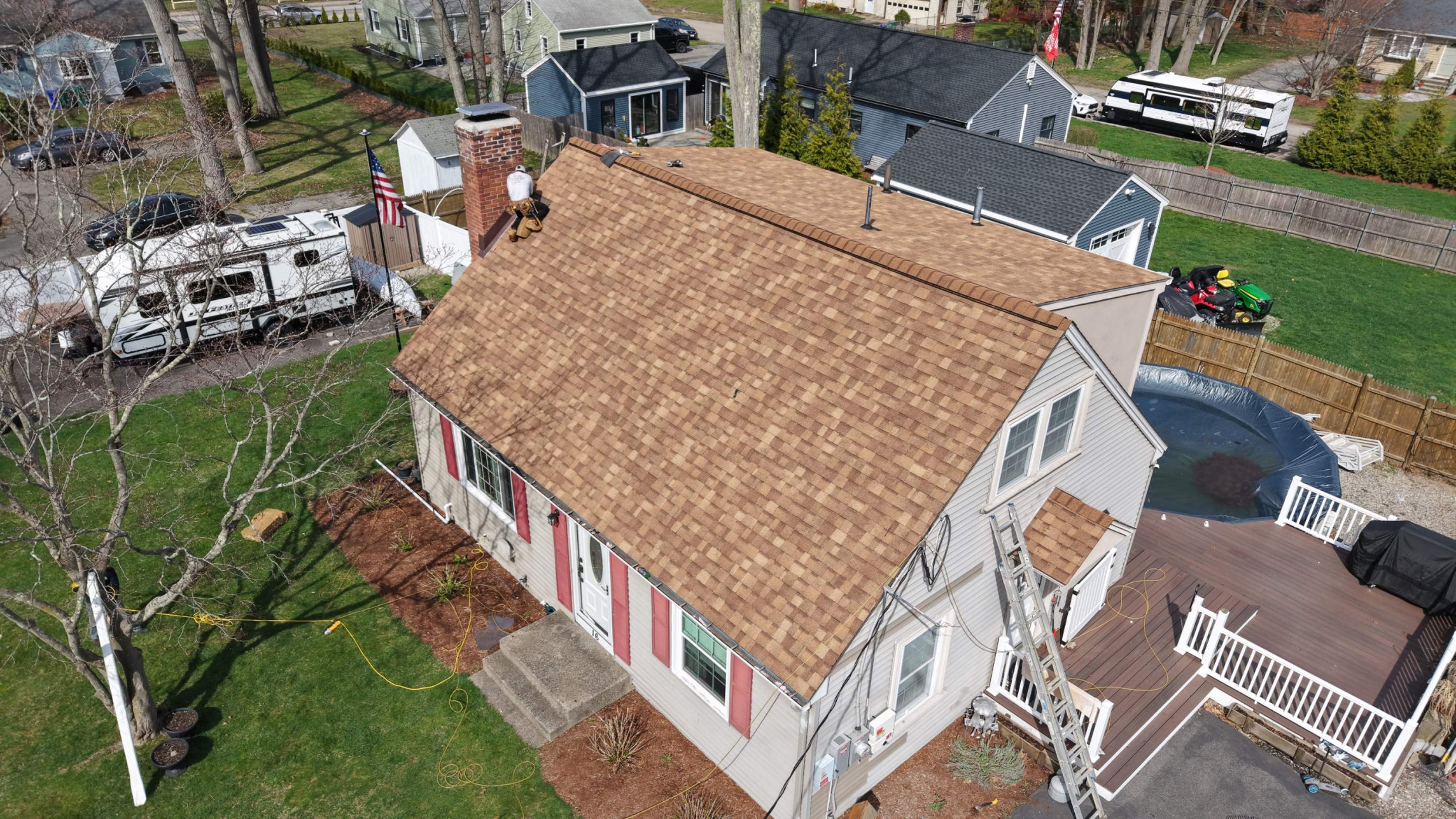 Solar Panel Removal & Full Roof Replacement – Owens Corning Duration, Desert Tan by JOHNNYS PRO