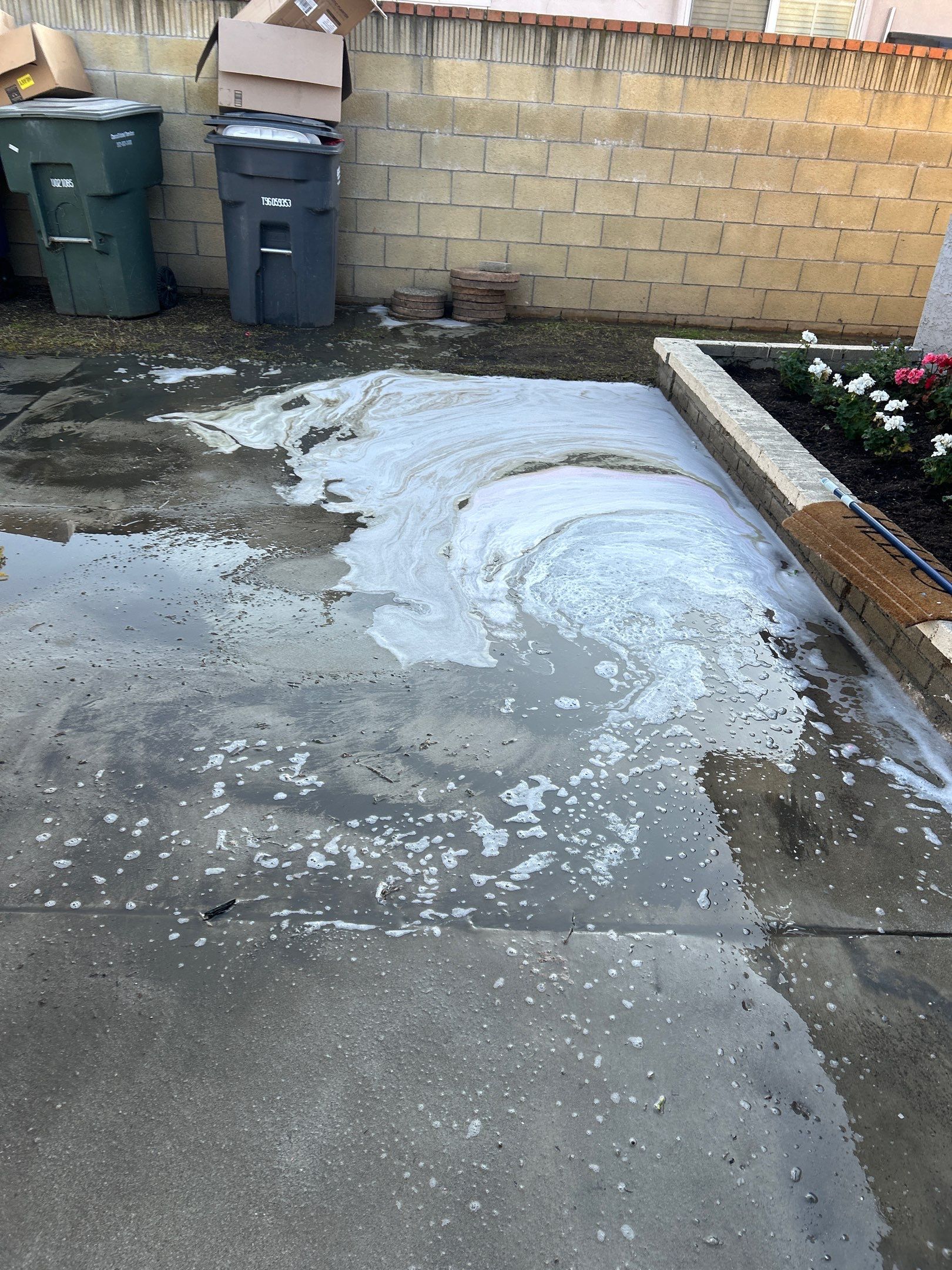 Hot Water Concrete Cleaning Driveway & Patio In La Mirada, CA by La Power Washing Inc