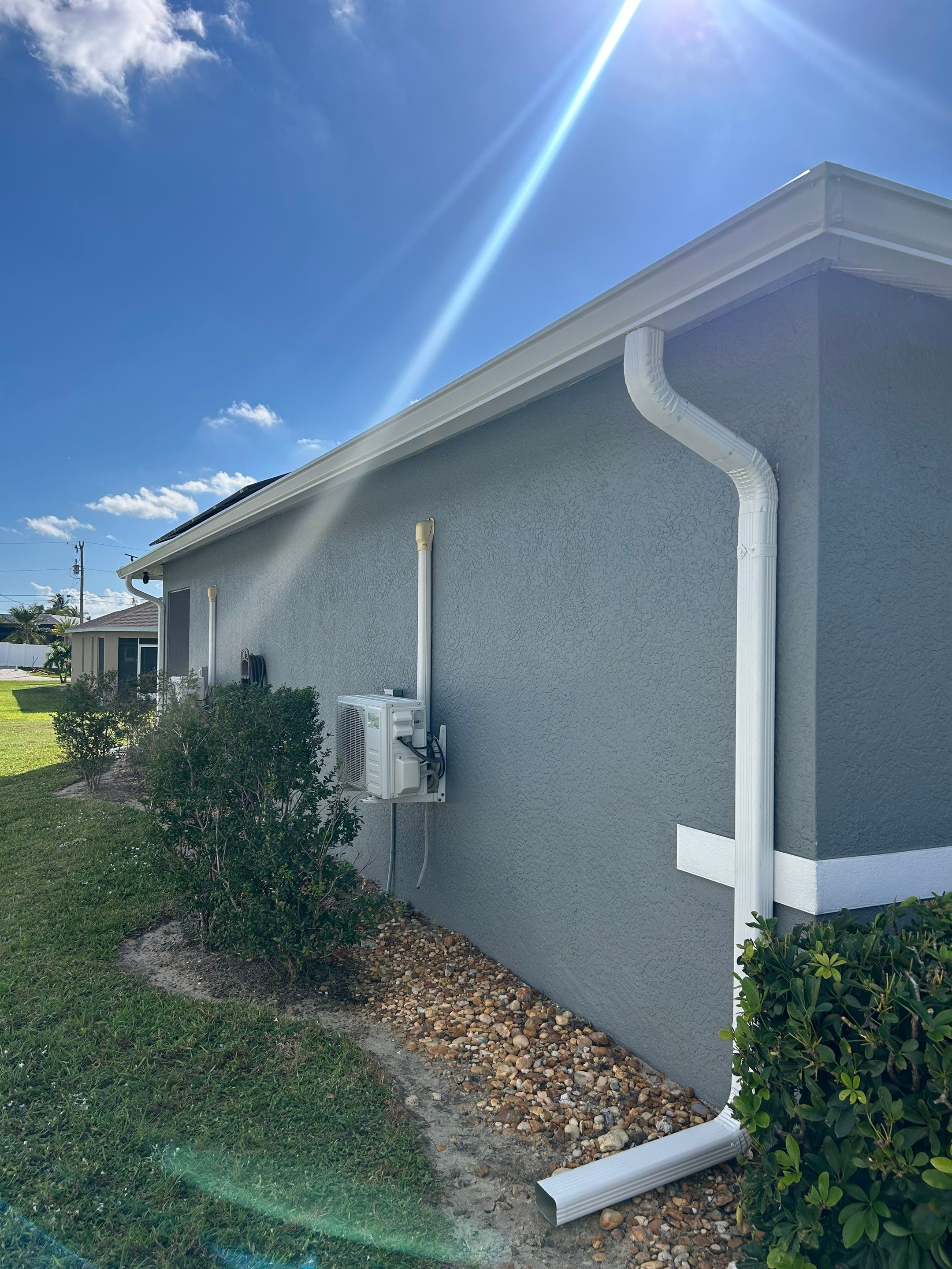 White 6 inch Seamless Gutters in Cape Coral FL by Gutter Professors