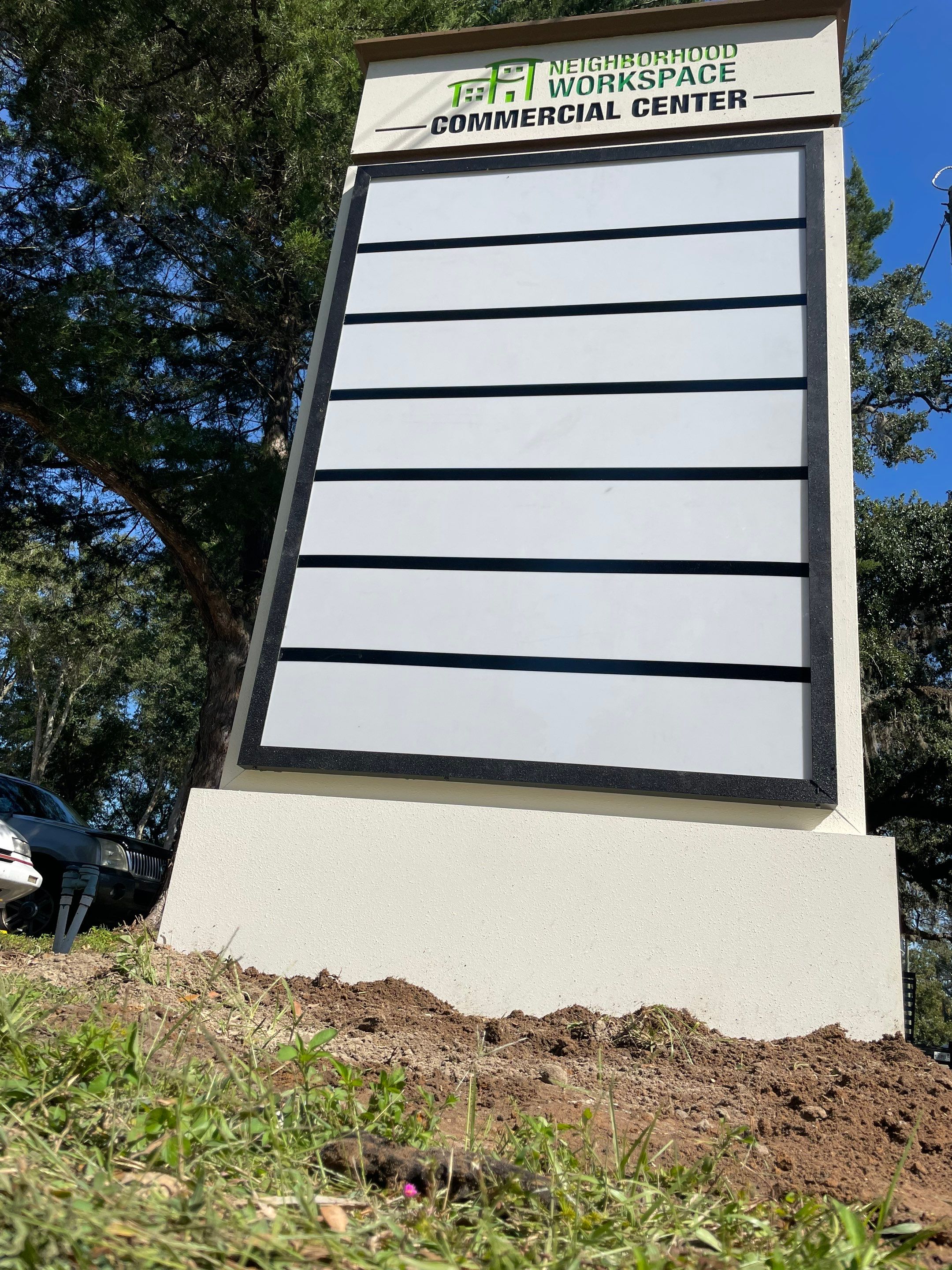 Monument Sign for Neighborhood Workspace by SignCrafters