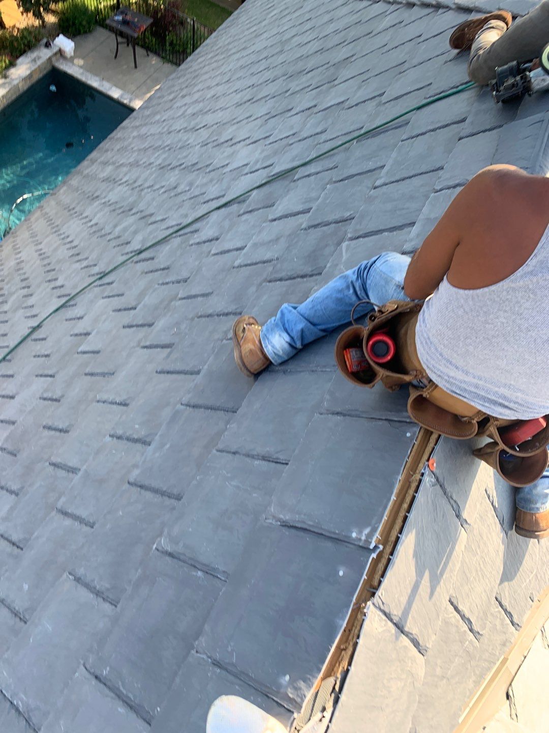 Roof Replacement using Davinci Bell Slate Shingles by Elite Roofing LLC