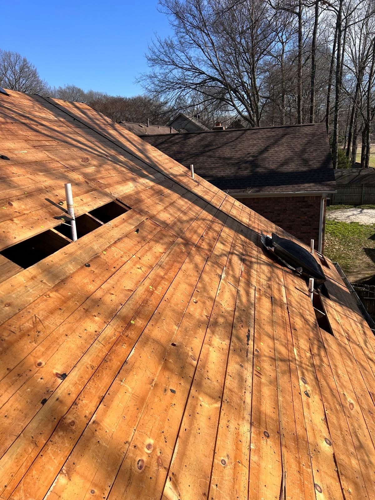 Asphalt Shingle Roof Replacement and Decking Repair in Bartlett by Revival Roofing Services