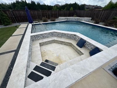 Modern Geometric Spool with Turf-Strip Decking
