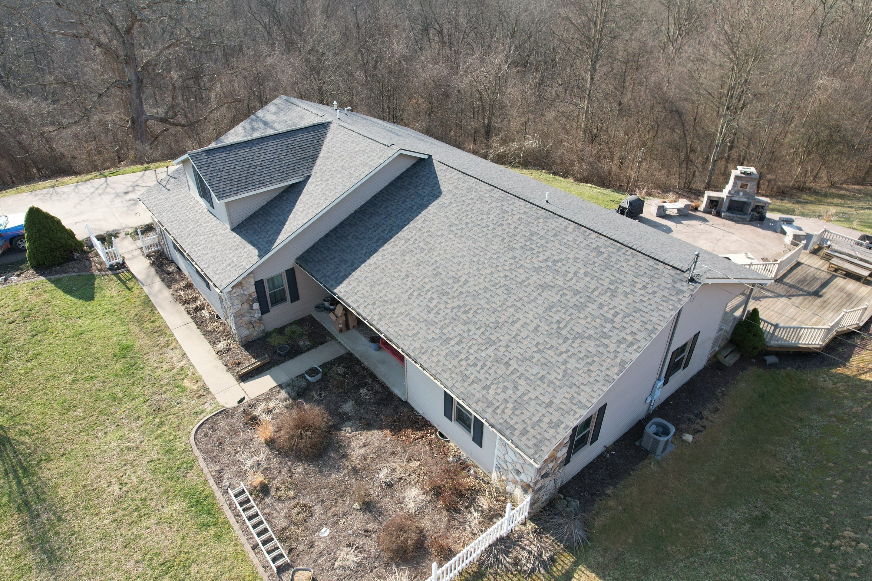 Residential Roofing Installation using GAF Timberline HDZ Charcoal by Rainstoppers Roofing