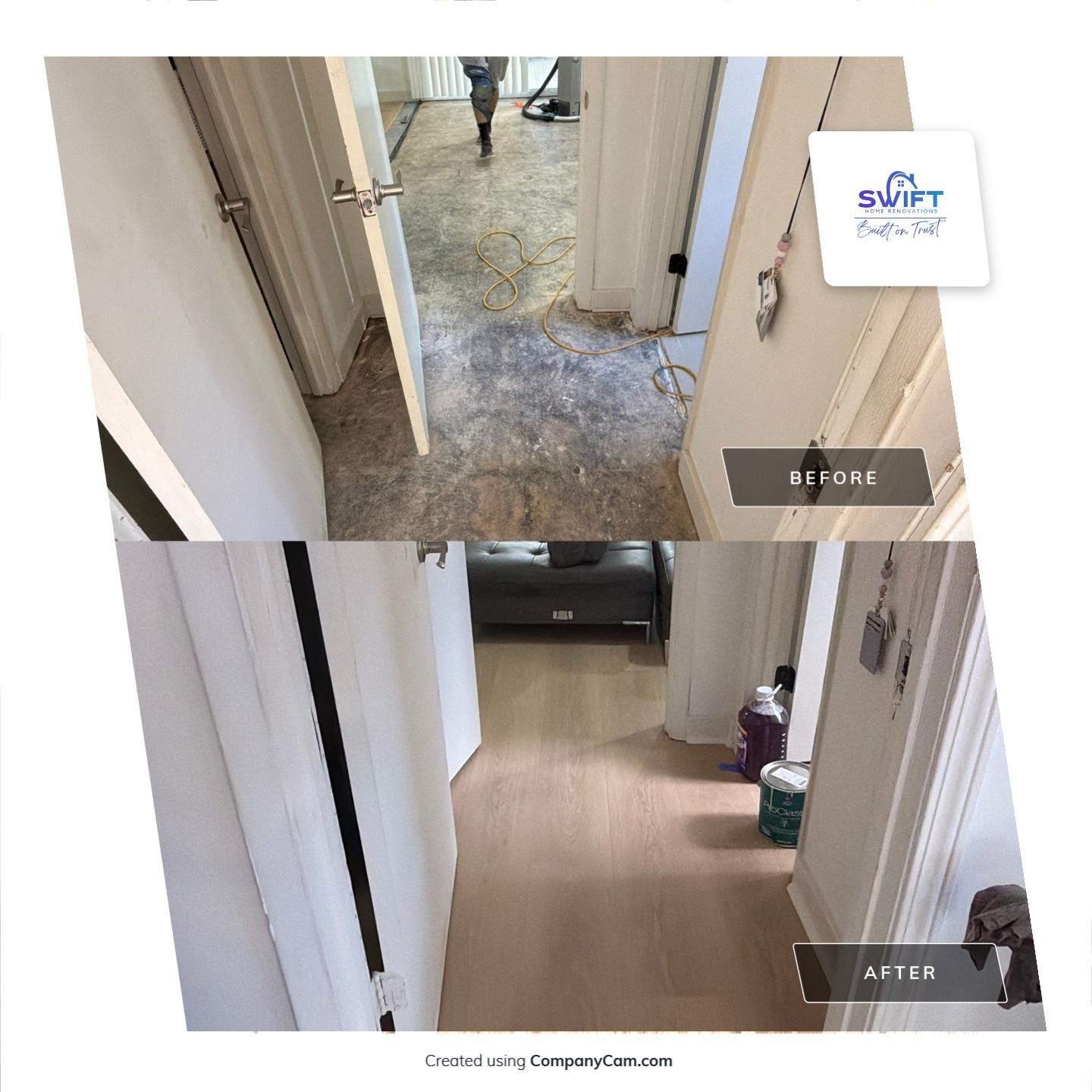 Light Wood-Look Plank Flooring Installation in Decatur by Swift Home Renovations