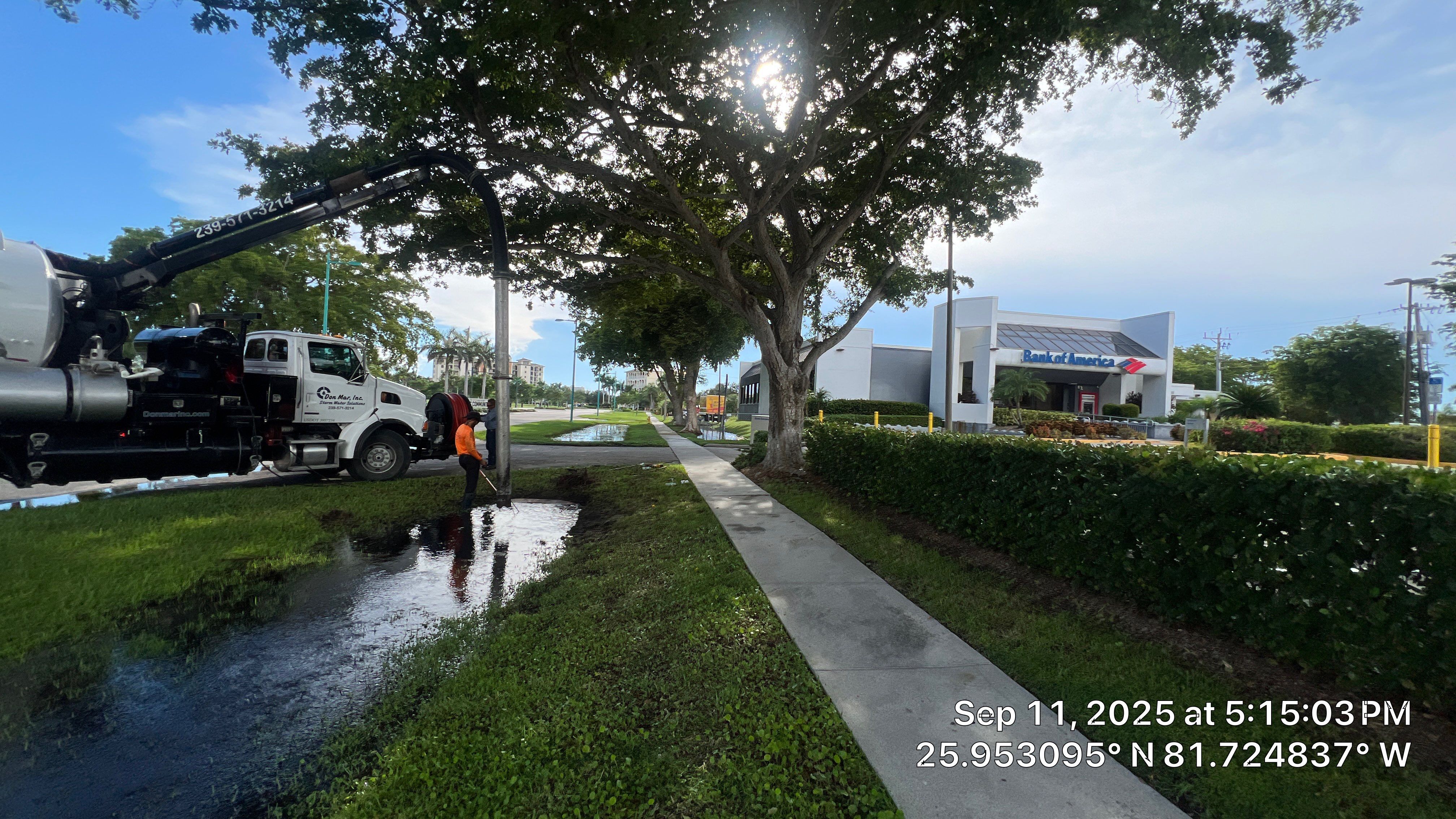 Culvert Cleaning at Bank of America on Marco by Don Mar, Inc. Storm Water Solutions