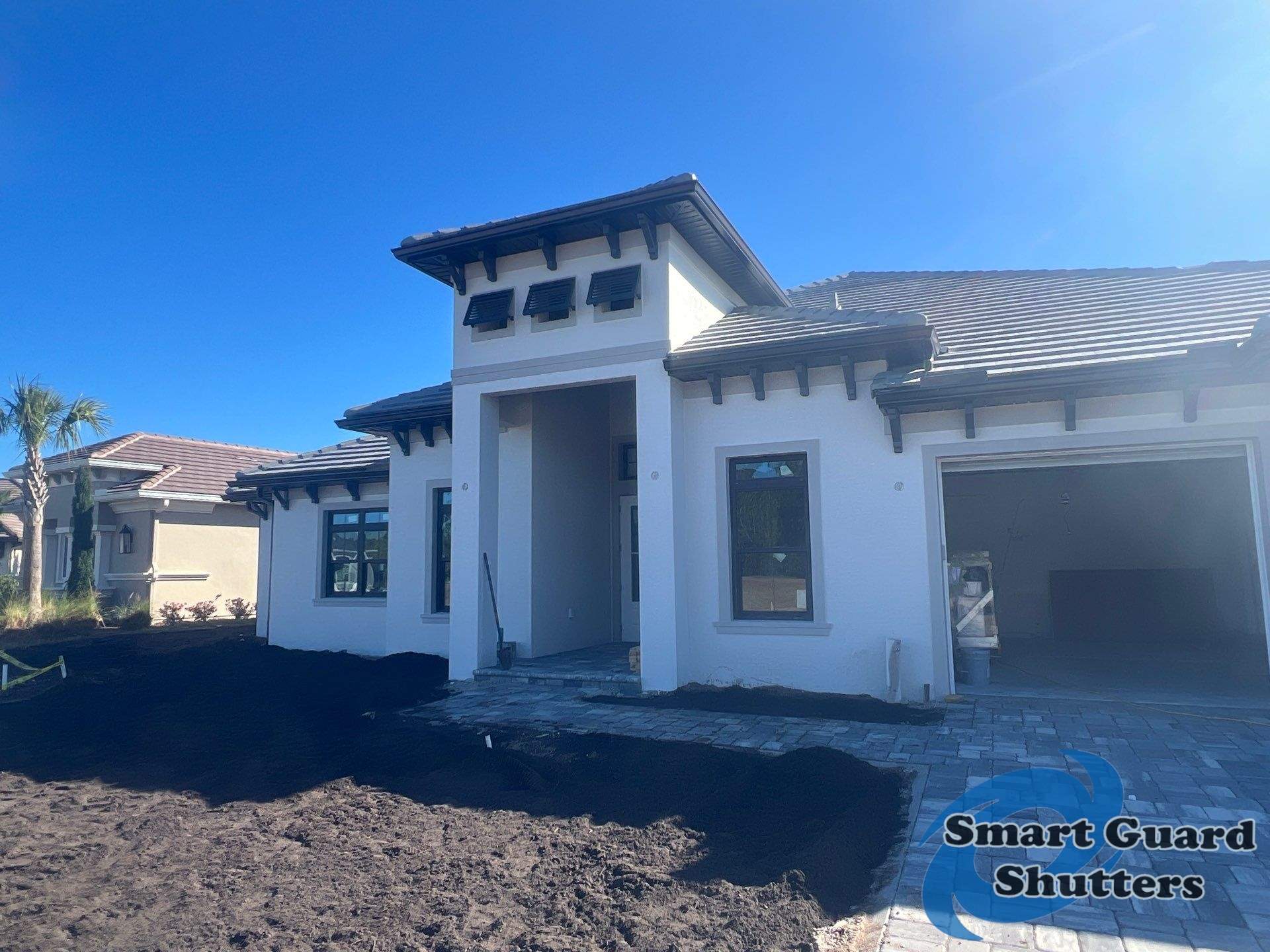Decorative Bahamas in Graphite Grey by Smart Guard Shutters