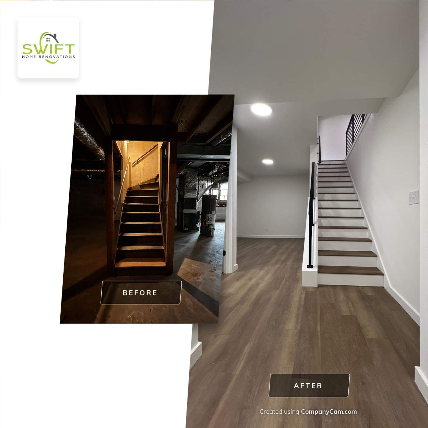 Full Interior and Exterior Home Renovation with Finished Basement in Marietta by Swift Home Renovations