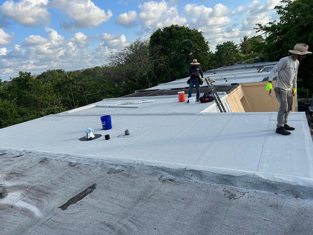 Flat Roof Replacement with Rigid Insulation in Coconut Creek by Aastro Roofing