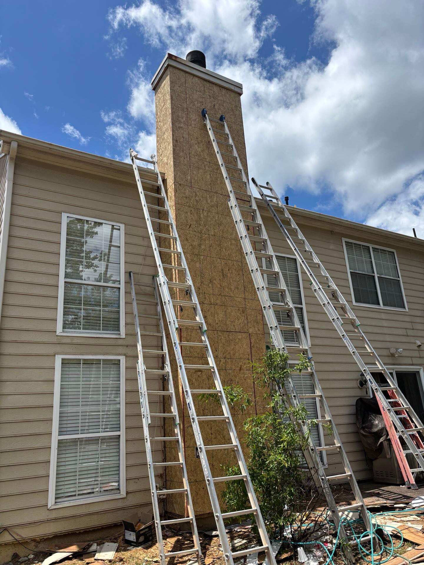 Chimney Siding Replacement and Exterior Painting in Duluth, GA by Nelson Exteriors 