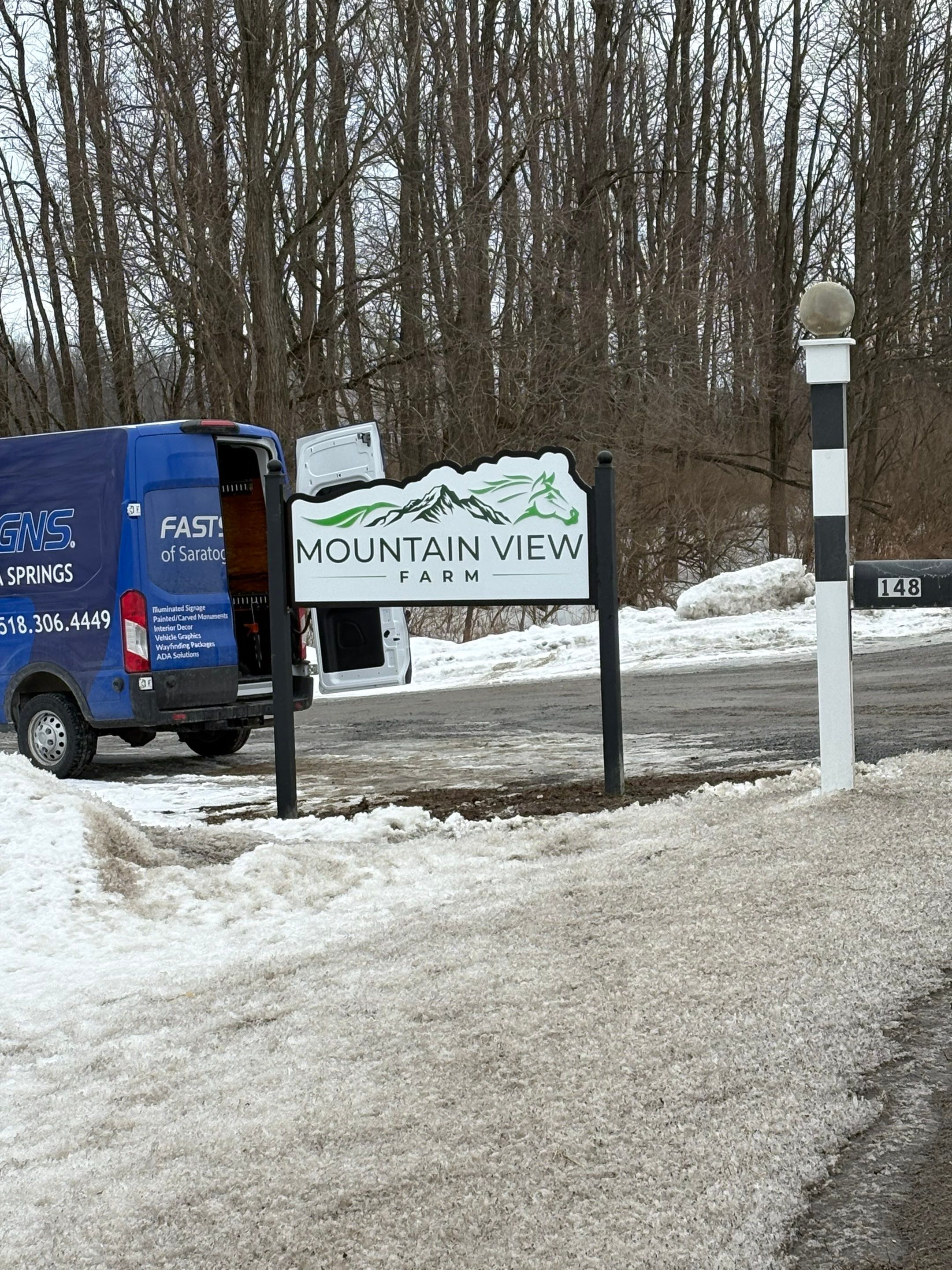 Mountain View Farm MDO Sign Installation in Gansevoort, NY by FASTSIGNS of Saratoga Springs