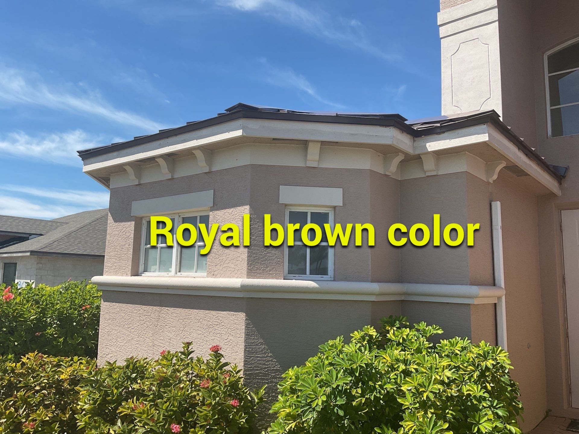 Brown Seamless Gutters using Royal Brown in Cape Coral by Gutter Professors